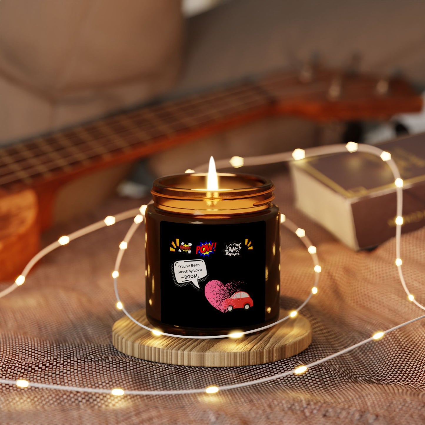 You been Struck by Love-Scented Soy Candle (Multi-Size, Amber Jar)