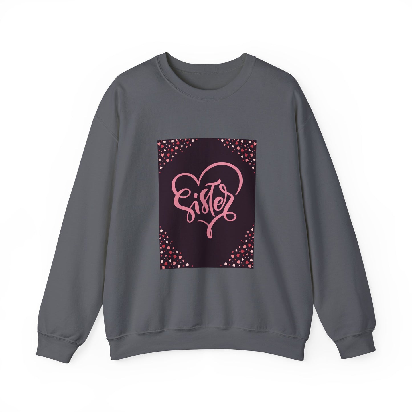 Sister Love Heart Crewneck Sweatshirt - Cozy Gift for Siblings