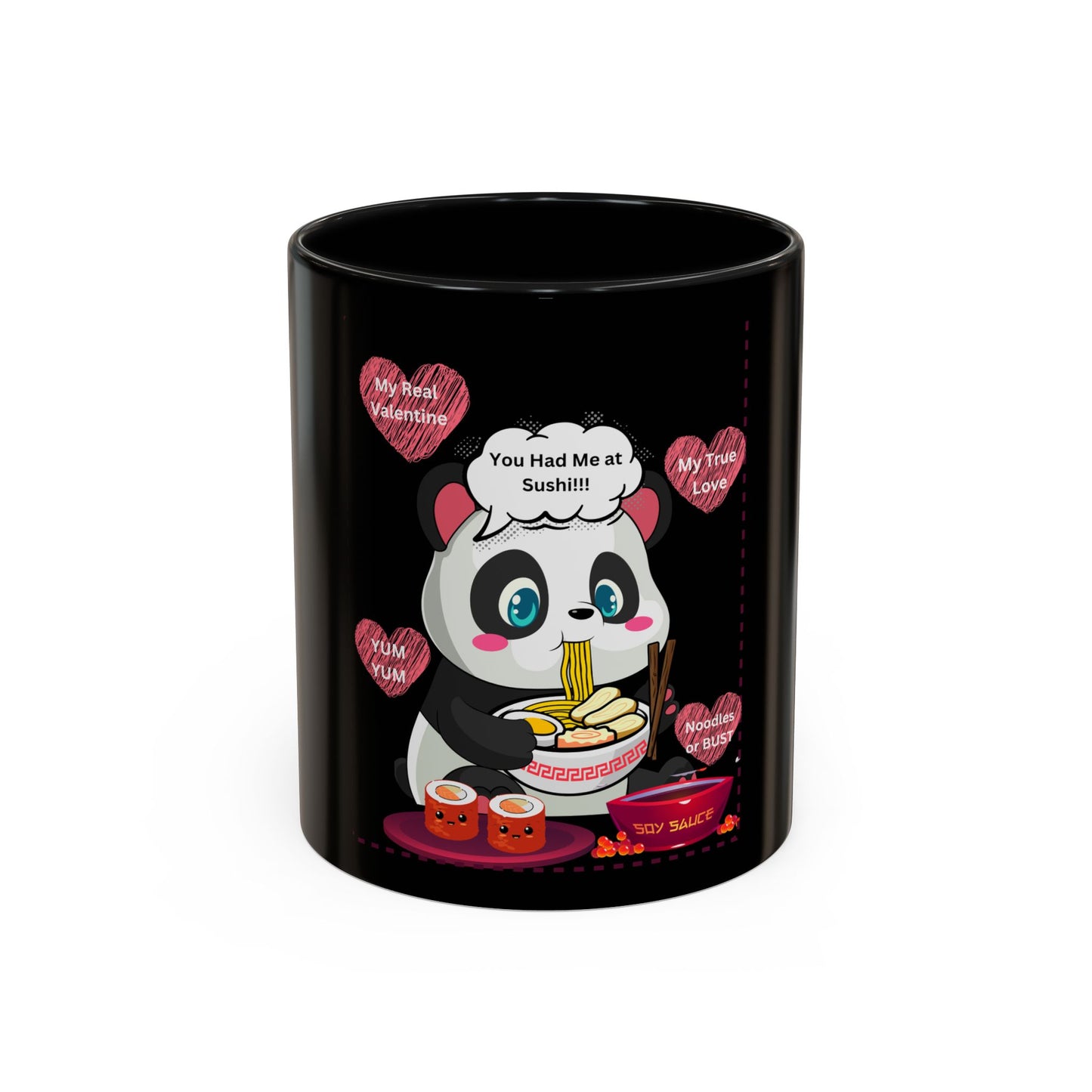Cute Panda Sushi Lover Coffee Mug - Perfect for Valentine's Day