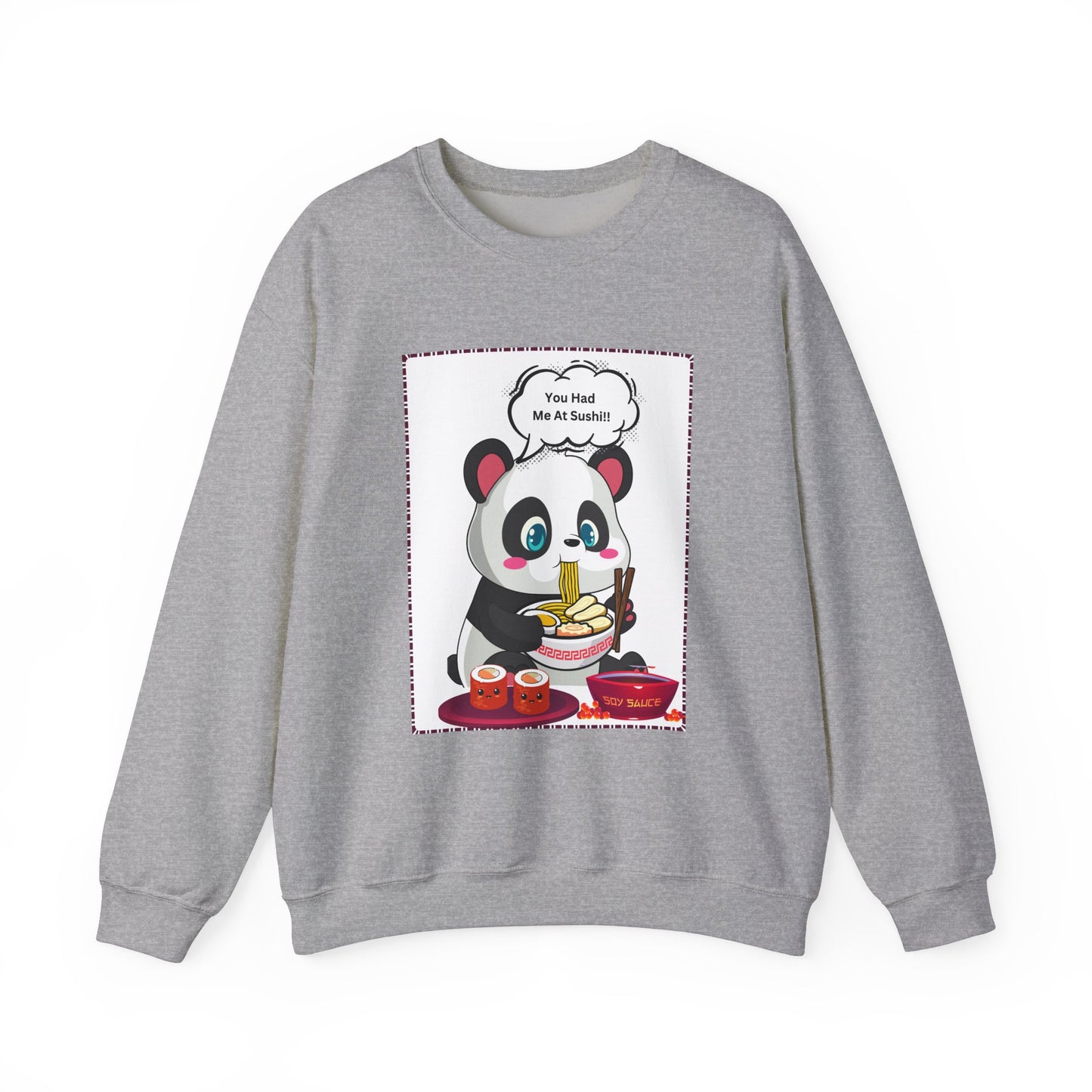 Sushi Lovers-Panda Sushi Lover Crewneck Sweatshirt - Unisex Heavy Blend™