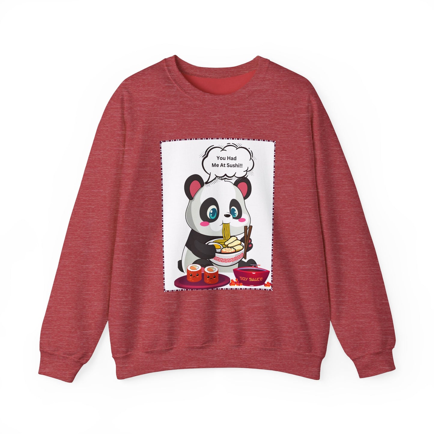 Sushi Lovers-Panda Sushi Lover Crewneck Sweatshirt - Unisex Heavy Blend™
