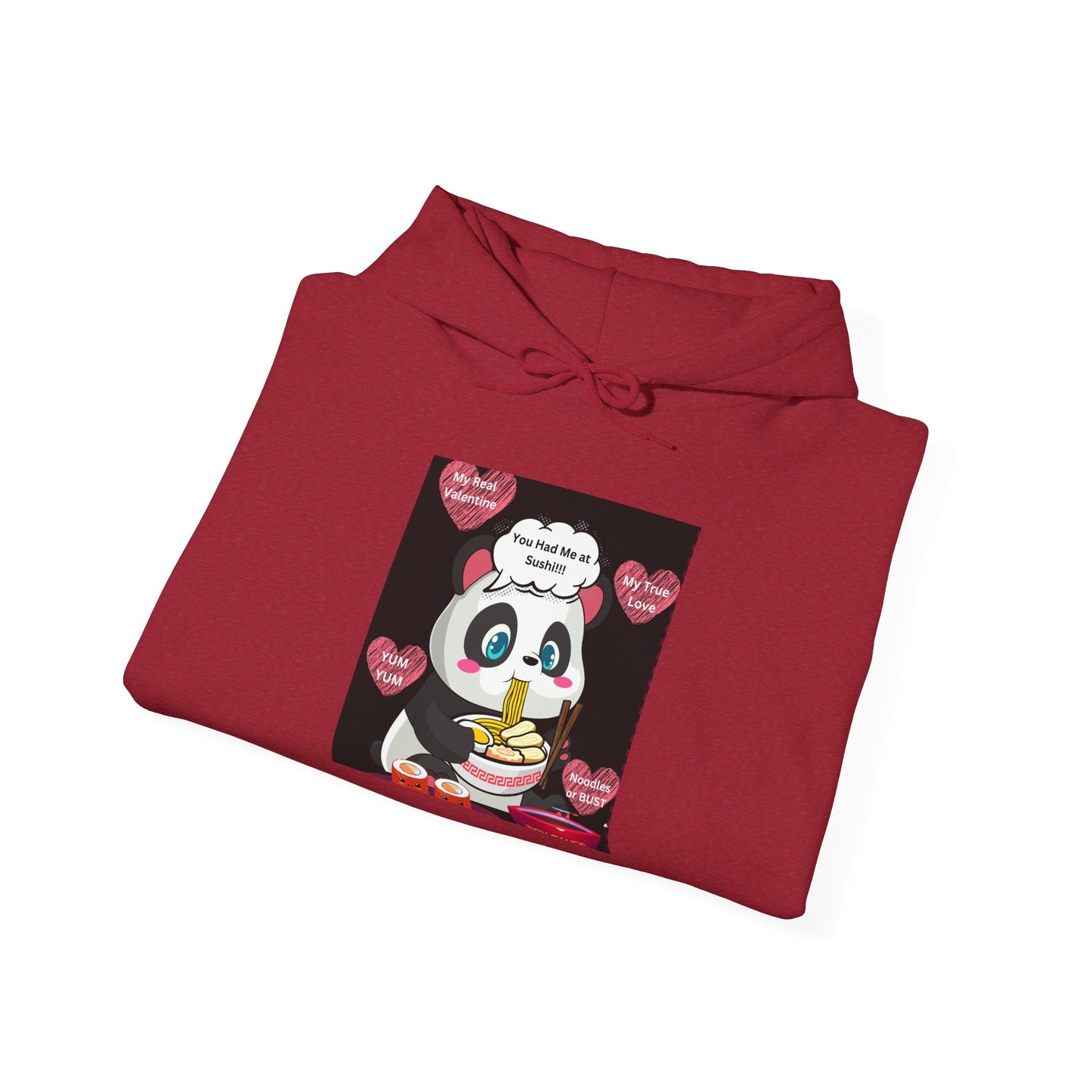 Sushi Lovers-Cute Panda Eating Noodles Unisex Hoodie – Cozy & Fun Design
