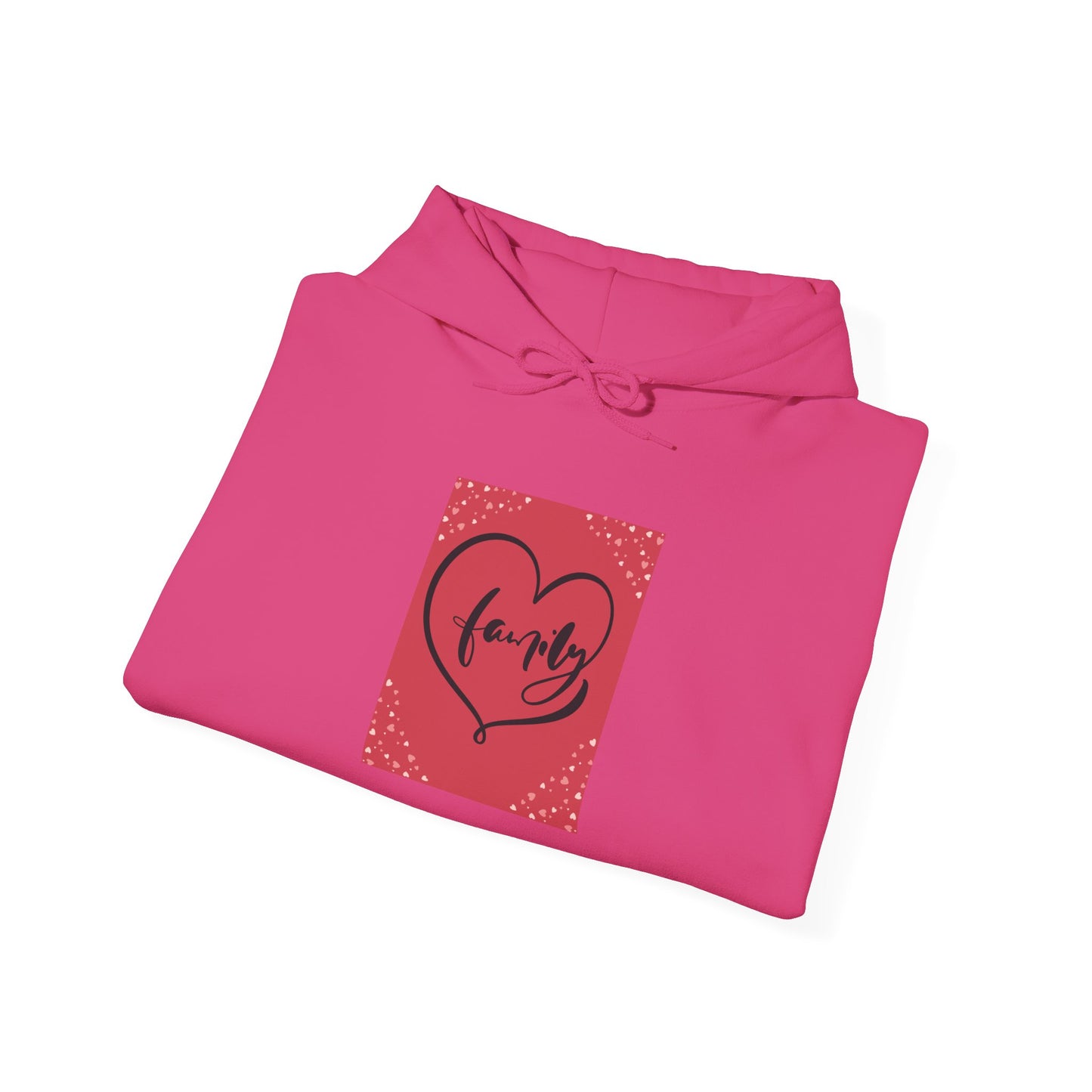 Family Love Heart Hooded Sweatshirt – Cozy Unisex Layer for Celebrations