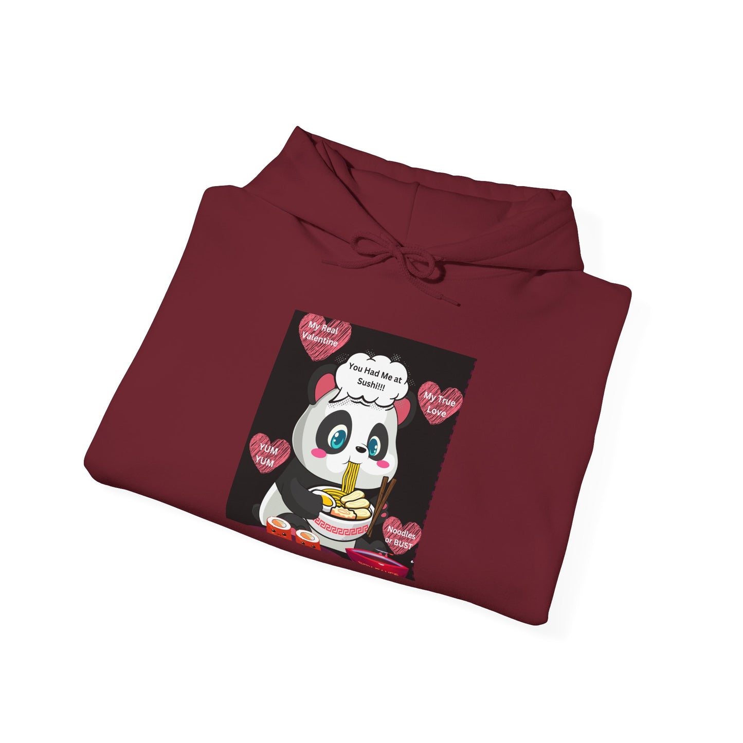 Sushi Lovers-Cute Panda Eating Noodles Unisex Hoodie – Cozy & Fun Design