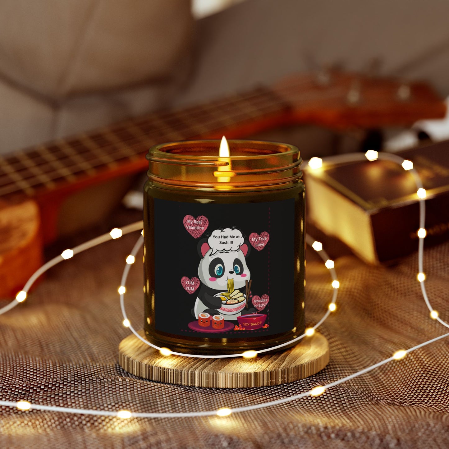Sushi Lovers-Cute Panda Scented Candles - Coconut Apricot Wax (4oz & 9oz) - Perfect for Gifts and Home Decor