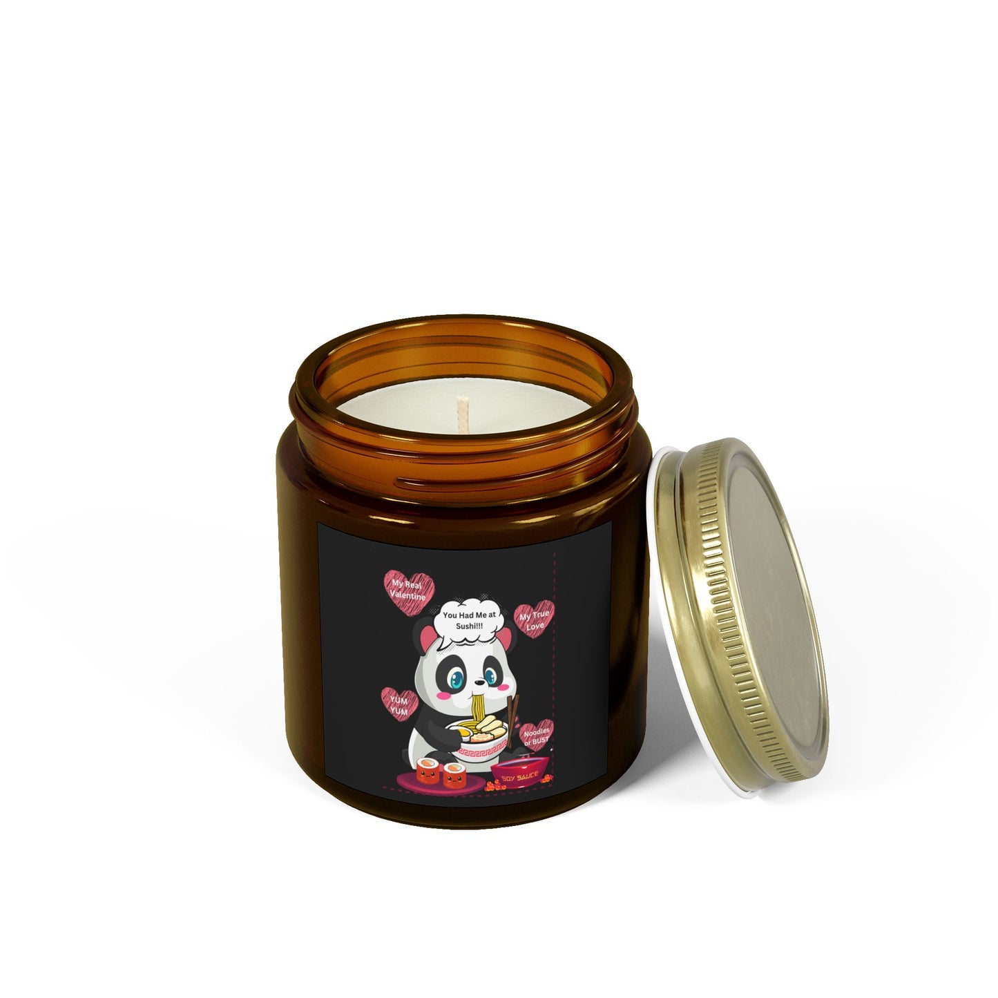 Sushi Lovers-Cute Panda Scented Candles - Coconut Apricot Wax (4oz & 9oz) - Perfect for Gifts and Home Decor