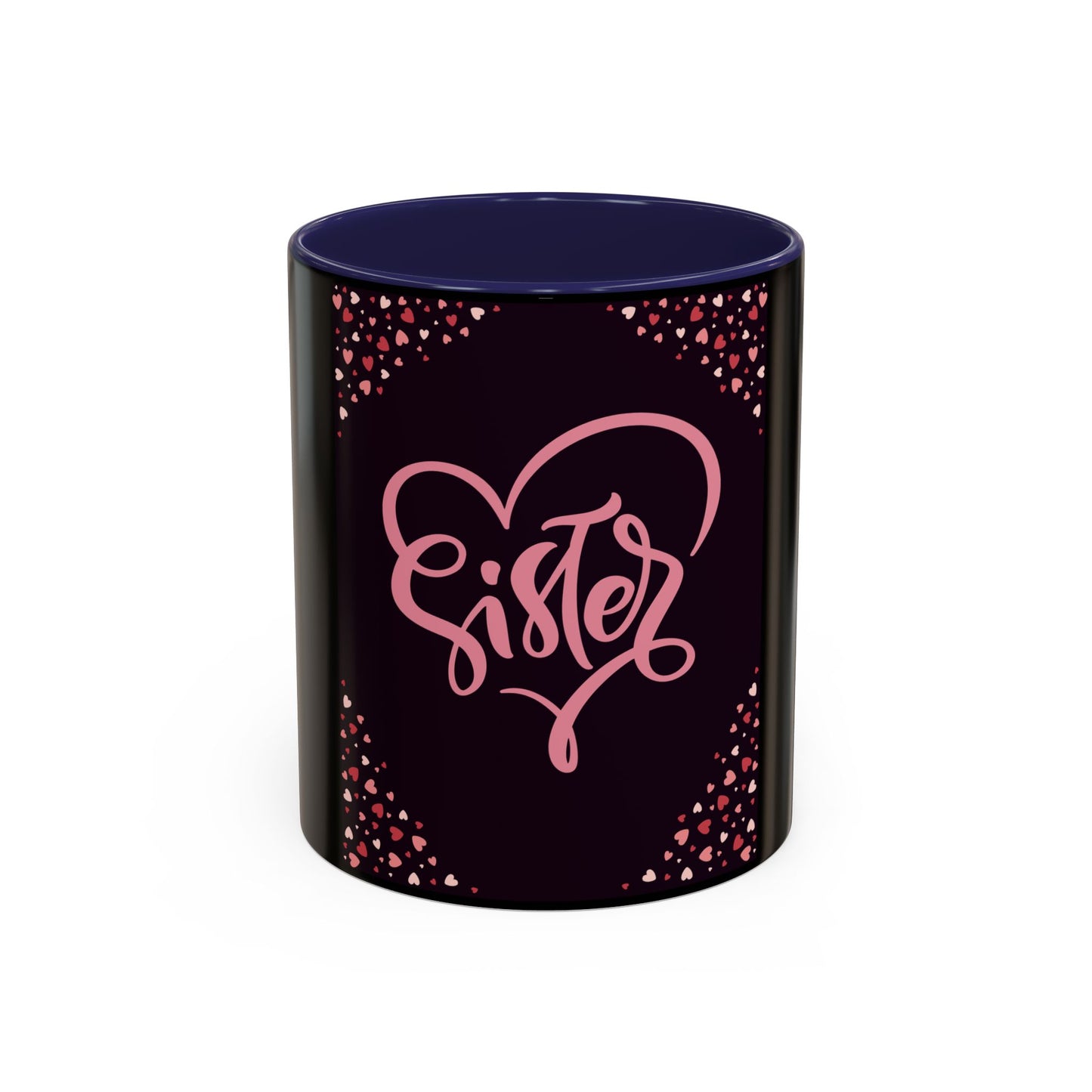 Sister Love Accent Coffee Mug - 11oz & 15oz Happy Heart Design for Gift Giving