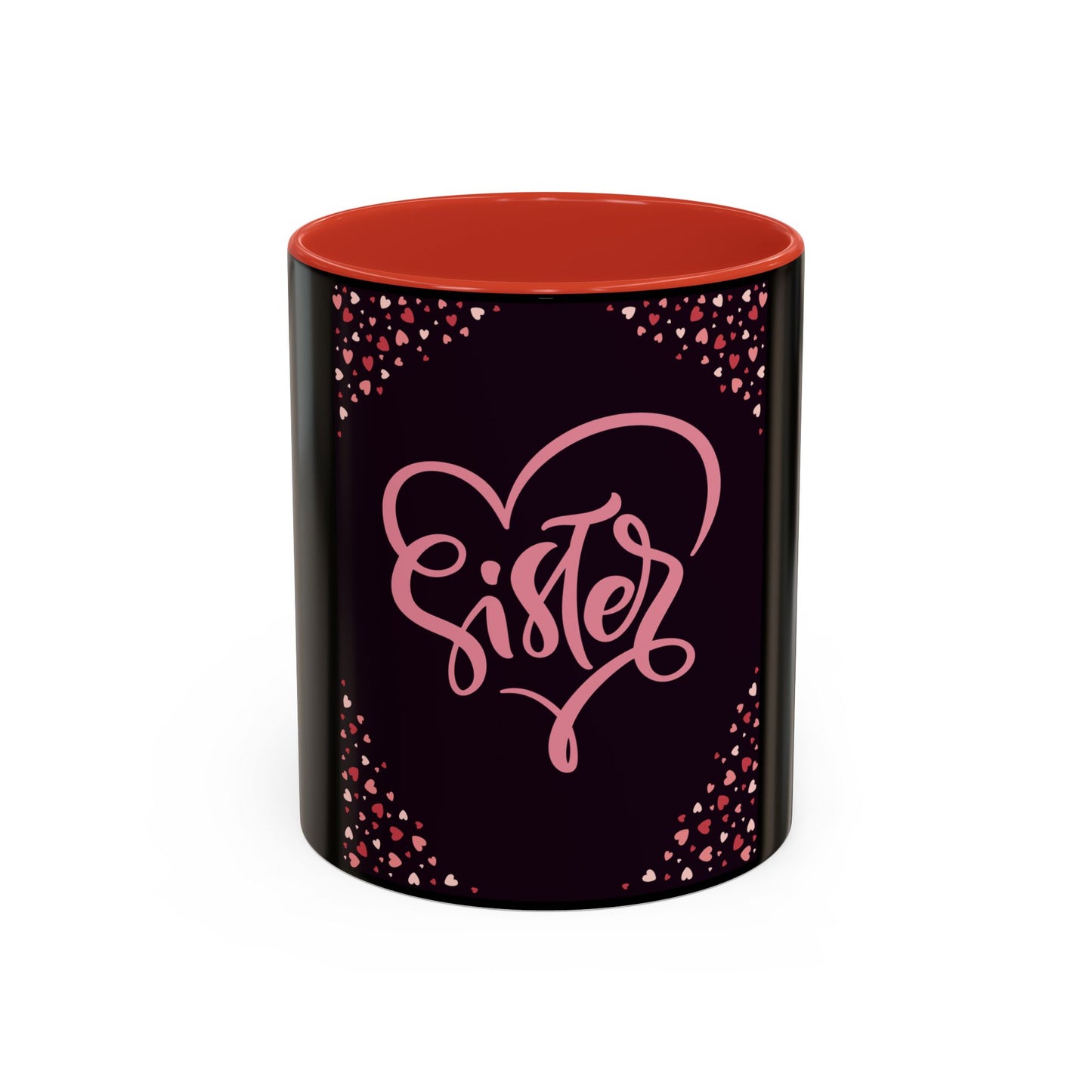 Sister Love Accent Coffee Mug - 11oz & 15oz Happy Heart Design for Gift Giving