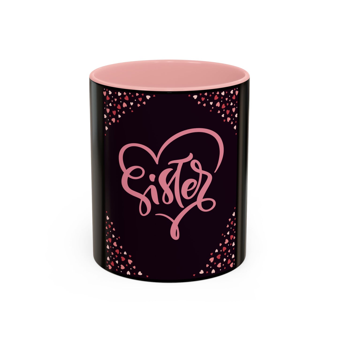 Sister Love Accent Coffee Mug - 11oz & 15oz Happy Heart Design for Gift Giving