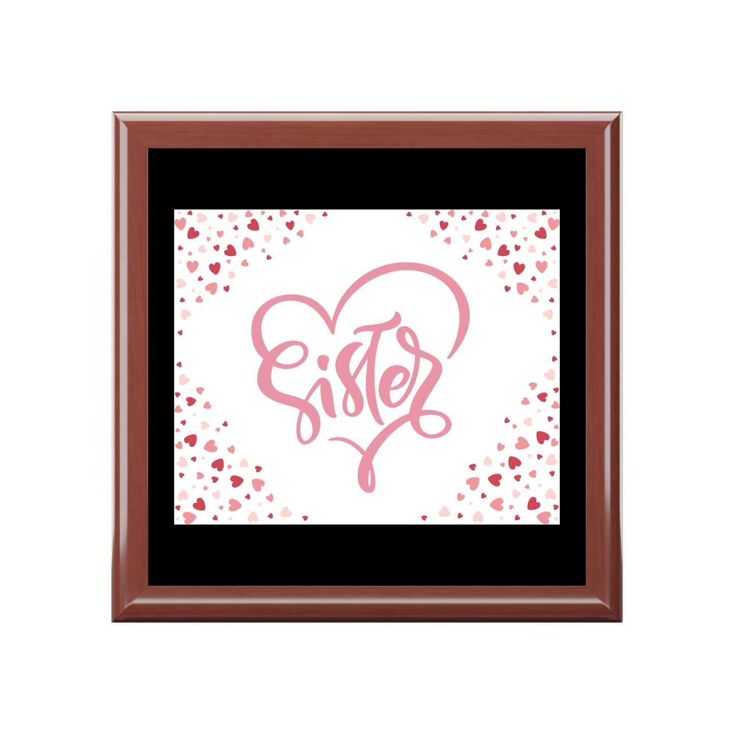 Personalized Sister Jewelry Box with Heart Design