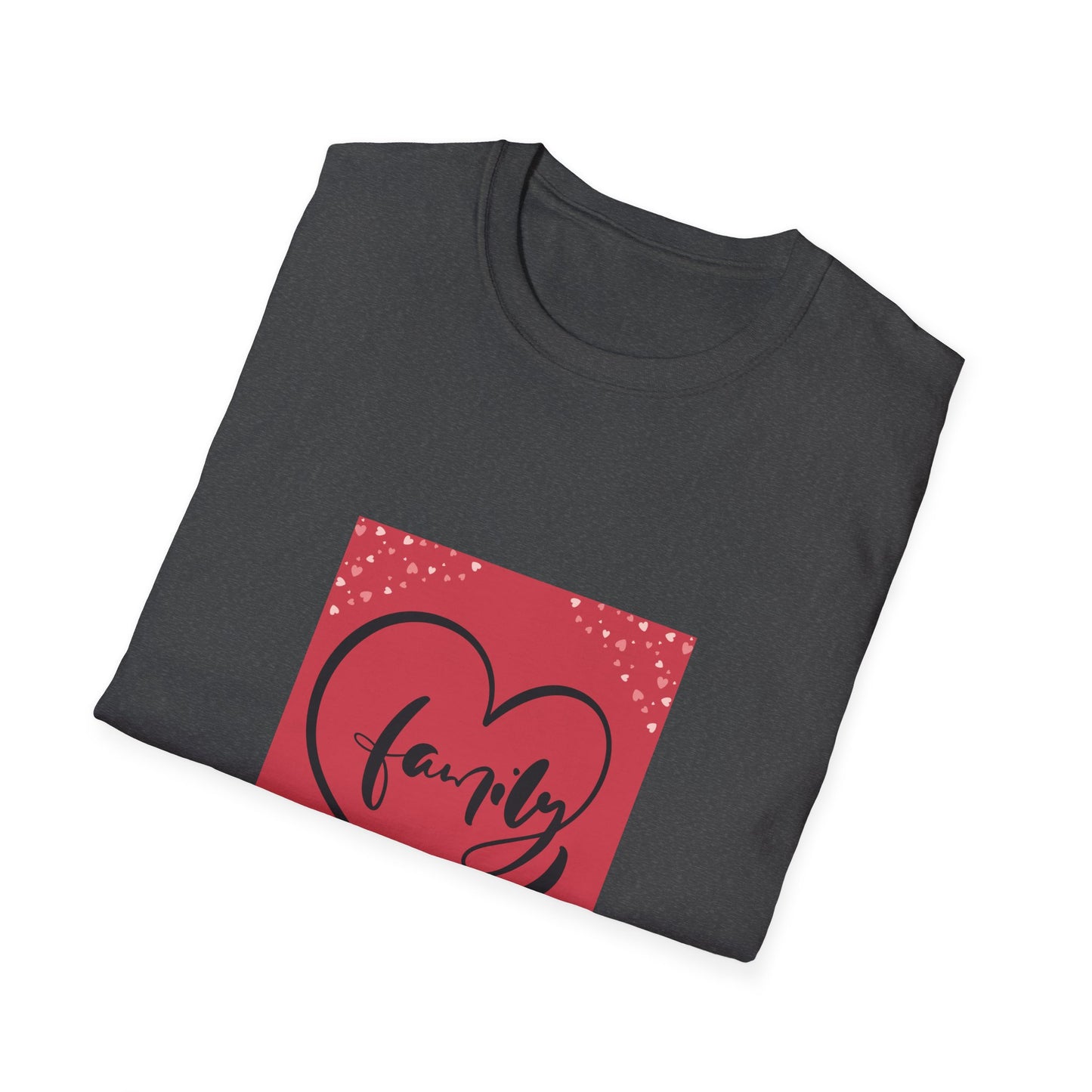 Family Heart Unisex Softstyle T-Shirt - Perfect for Family Gatherings, Celebrations & Holidays
