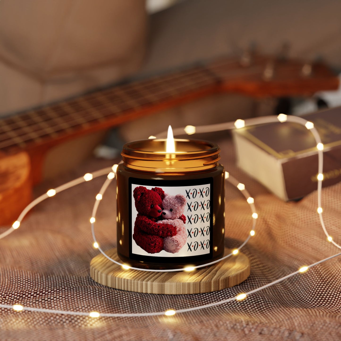 Love you Beary much XOXO-Scented Soy Candle (Multi-Size, Amber Jar)