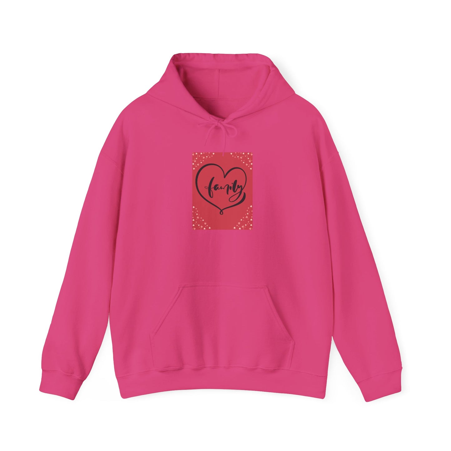 Family Love Heart Hooded Sweatshirt – Cozy Unisex Layer for Celebrations