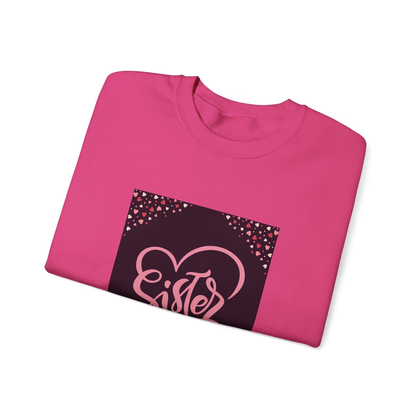 Sister Love Heart Crewneck Sweatshirt - Cozy Gift for Siblings