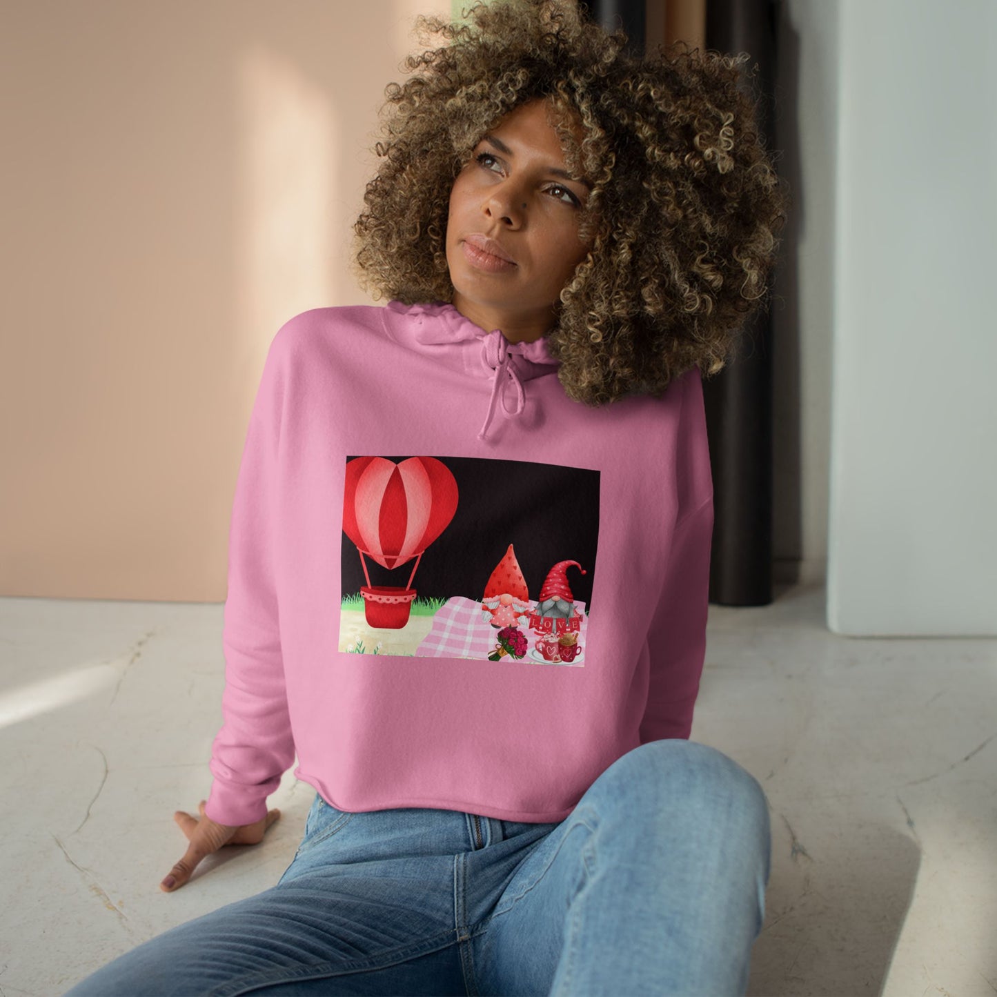 Love is in the Air- Valentine's DayCrop Hoodie