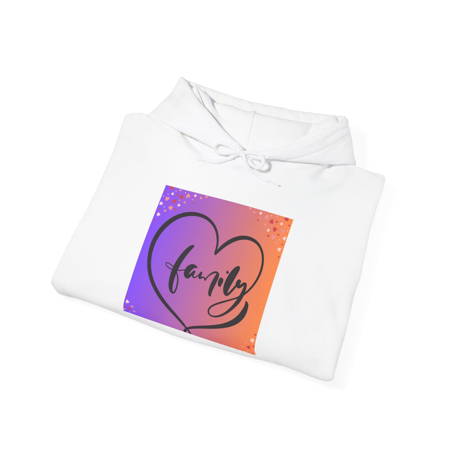 Family Heart Unisex Hooded Sweatshirt - Cozy & Vibrant Pullover for Loved Ones