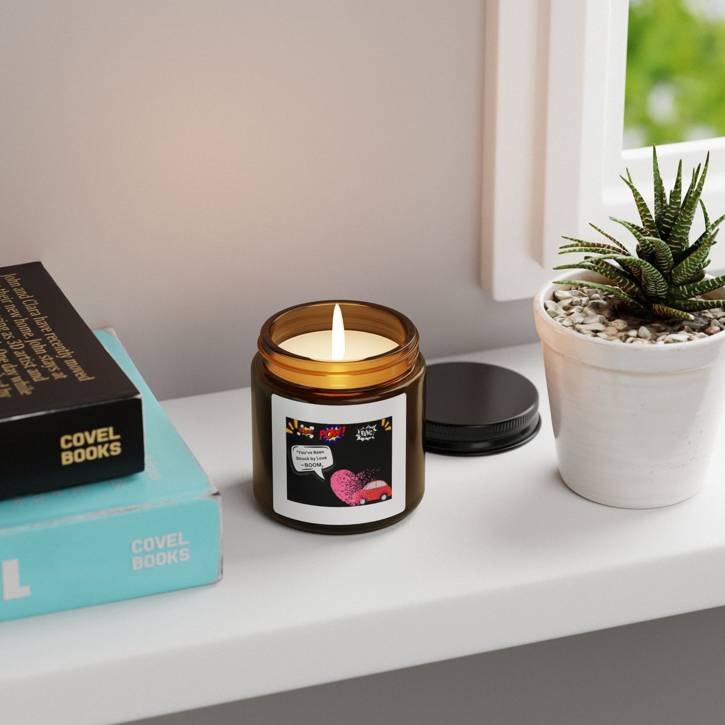 You been Struck by Love-Scented Soy Candle (Multi-Size, Amber Jar)