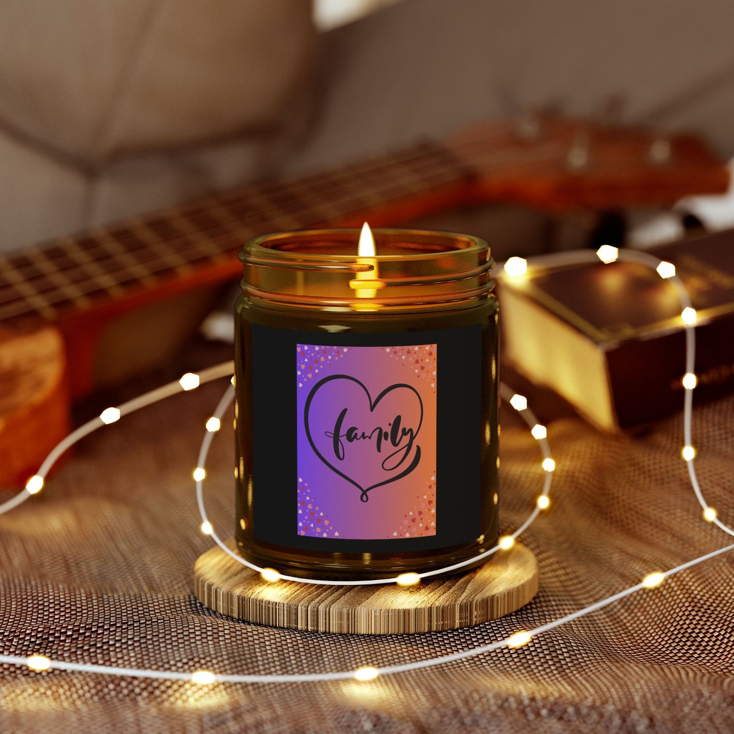 Family Love Scented Candle - Coconut Apricot Wax - 4oz & 9oz