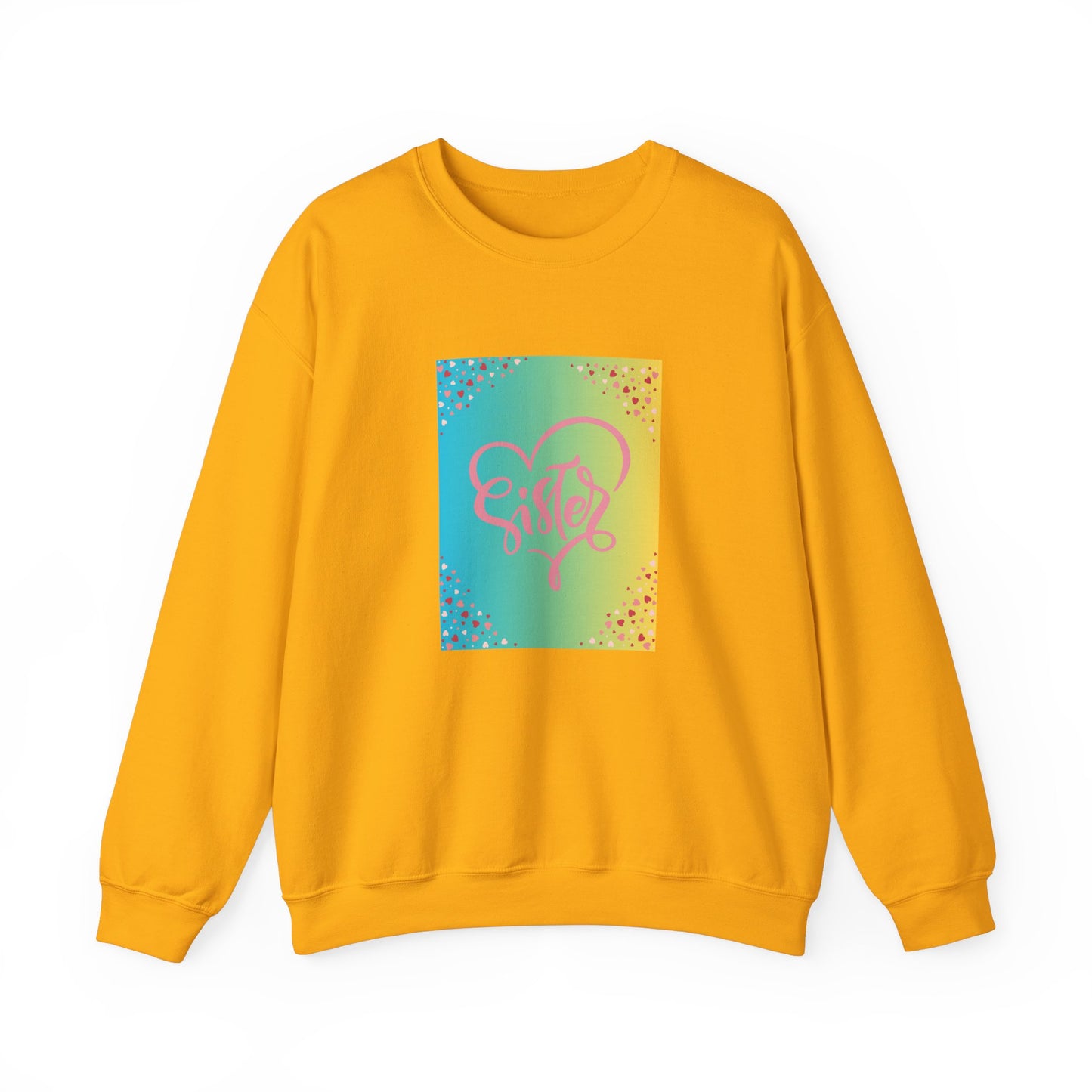 Sister Love Crewneck Sweatshirt - Colorful Heart Design