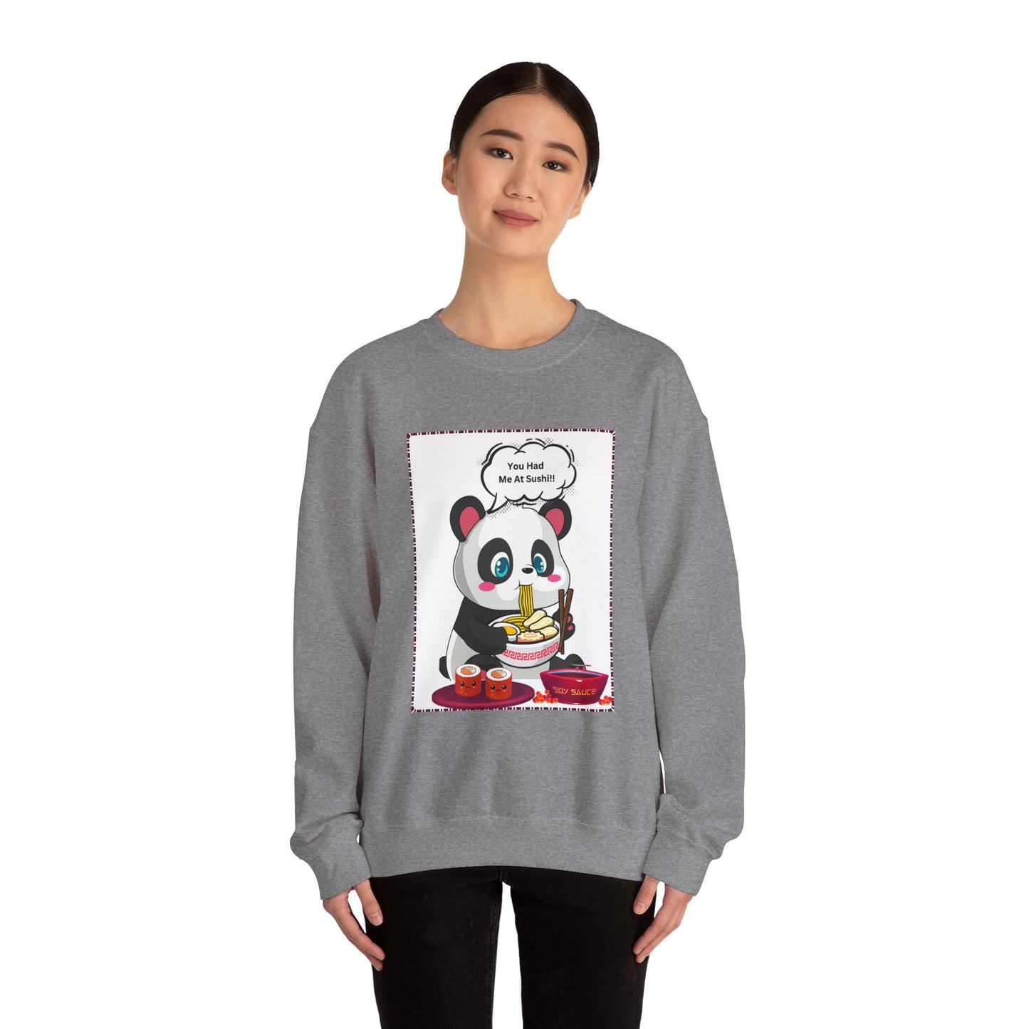 Sushi Lovers-Panda Sushi Lover Crewneck Sweatshirt - Unisex Heavy Blend™