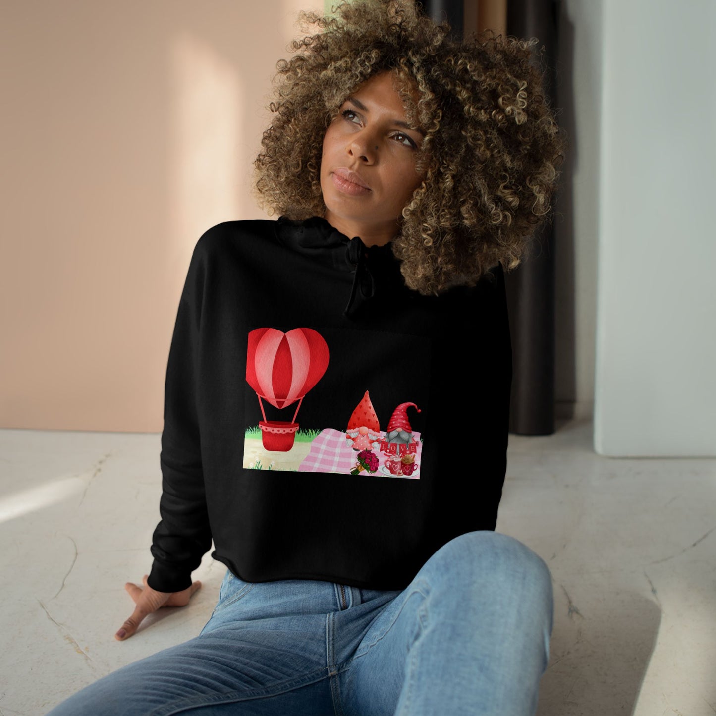 Love is in the Air- Valentine's DayCrop Hoodie