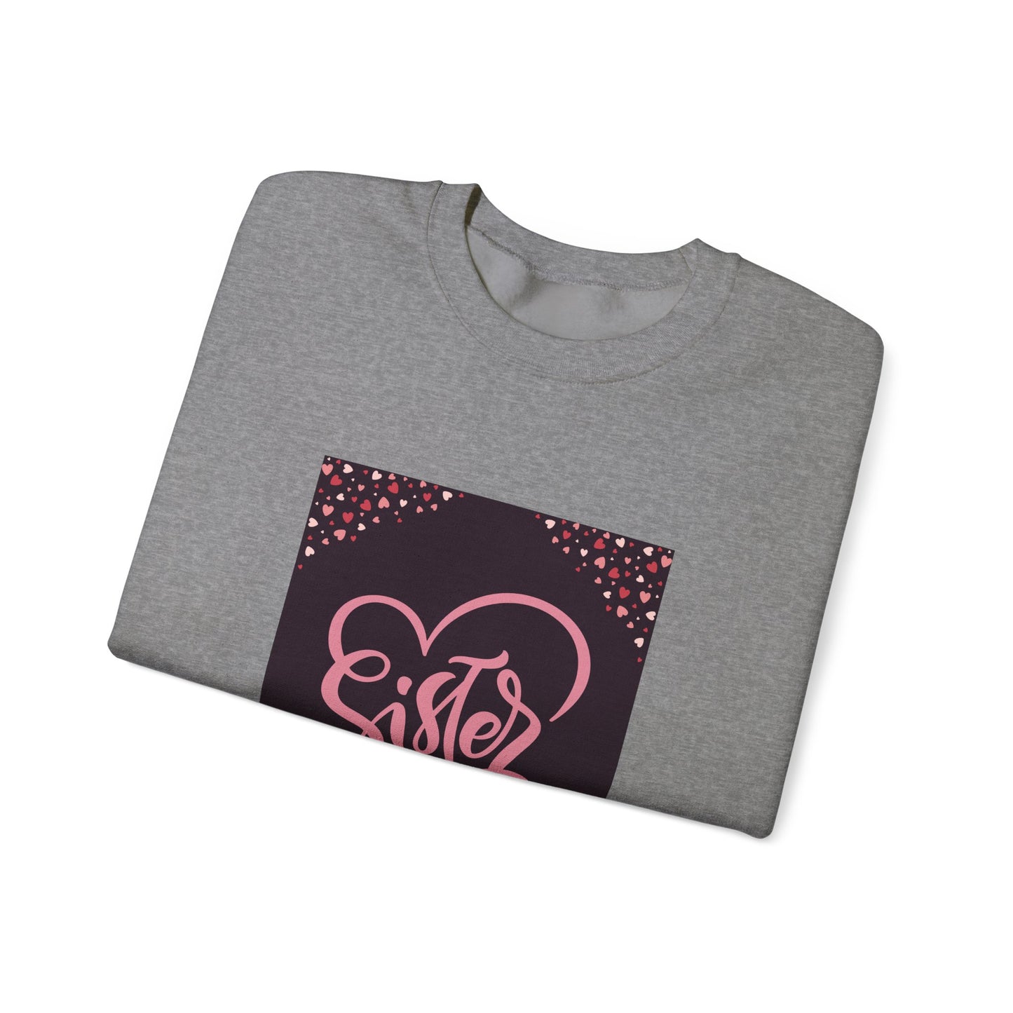 Sister Love Heart Crewneck Sweatshirt - Cozy Gift for Siblings