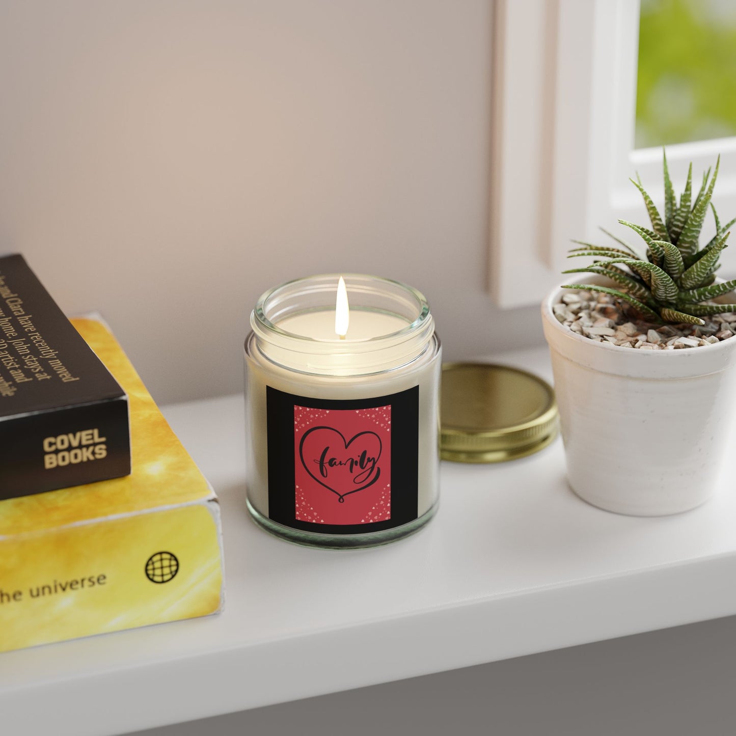 Family Scented Candle - Coconut Apricot Wax (4oz, 9oz) - Warm Home Ambiance