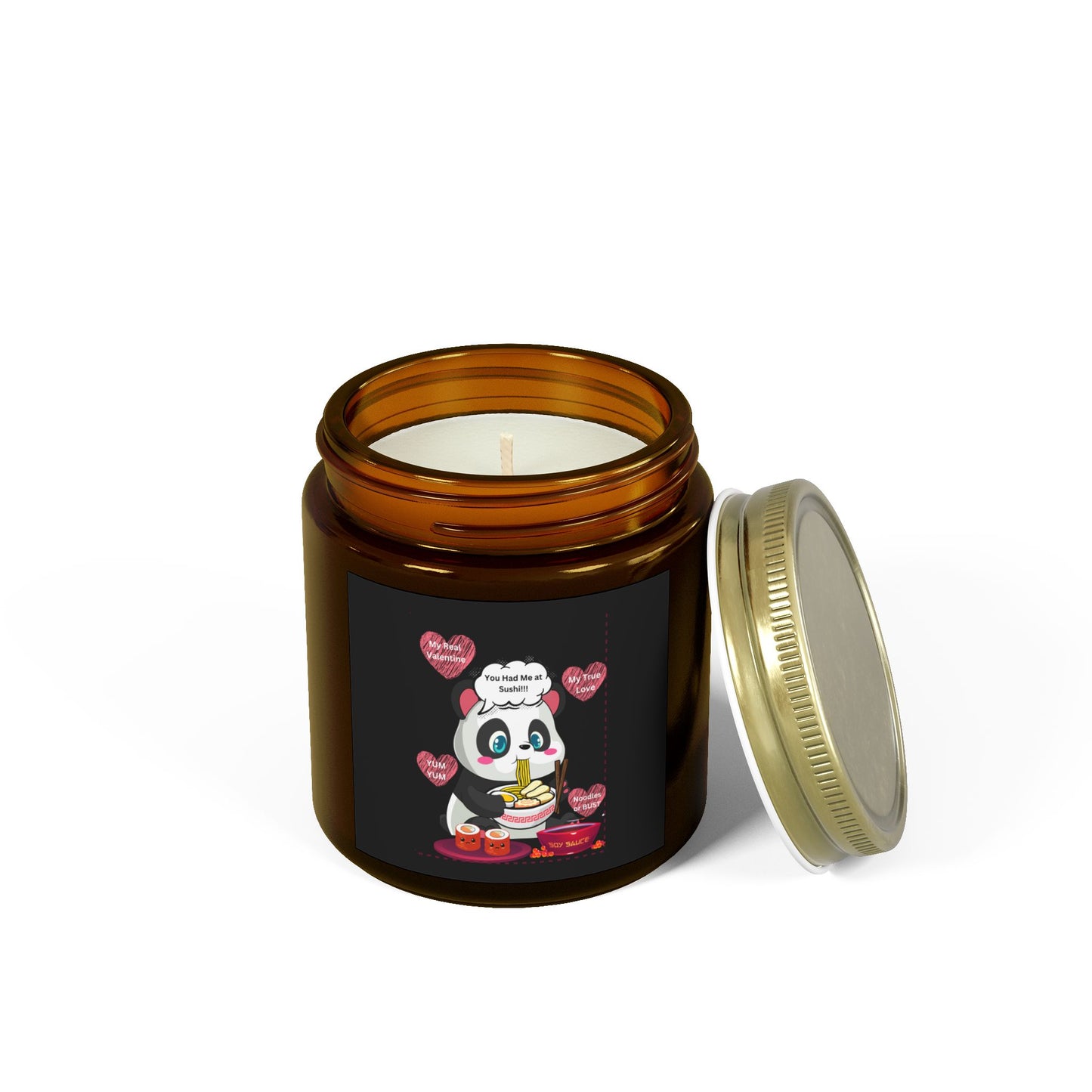 Sushi Lovers-Cute Panda Scented Candles - Coconut Apricot Wax (4oz & 9oz) - Perfect for Gifts and Home Decor