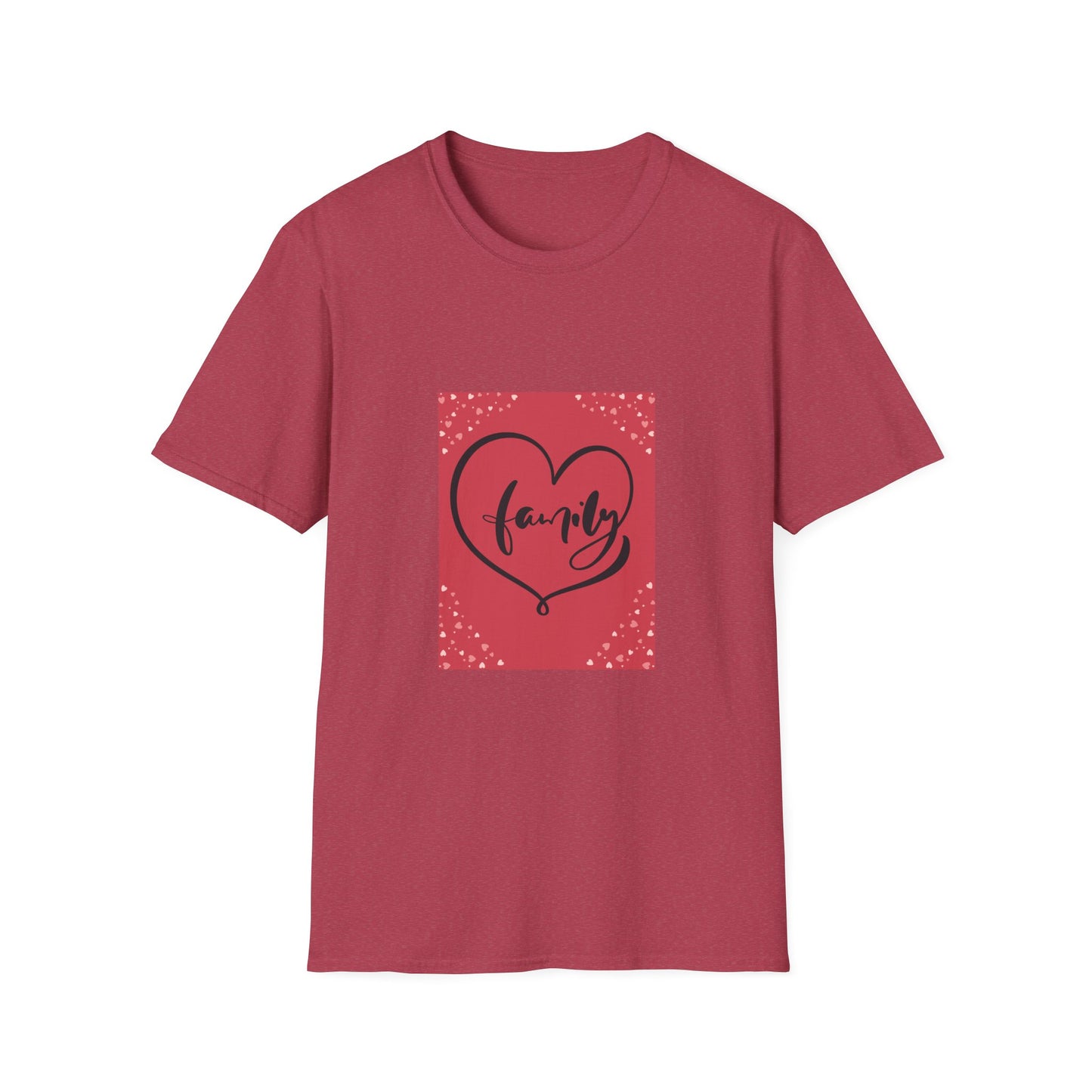 Family Heart Unisex Softstyle T-Shirt - Perfect for Family Gatherings, Celebrations & Holidays
