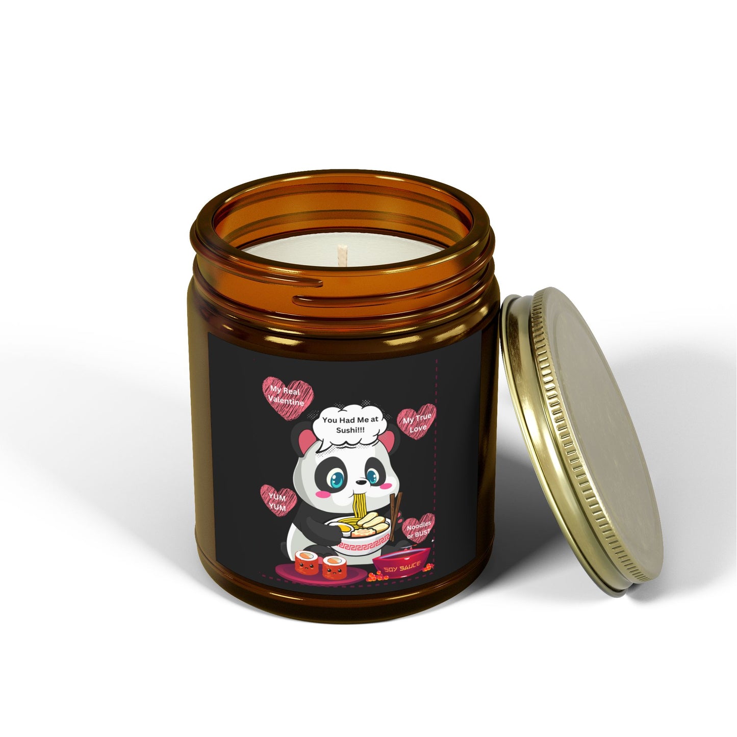 Sushi Lovers-Cute Panda Scented Candles - Coconut Apricot Wax (4oz & 9oz) - Perfect for Gifts and Home Decor