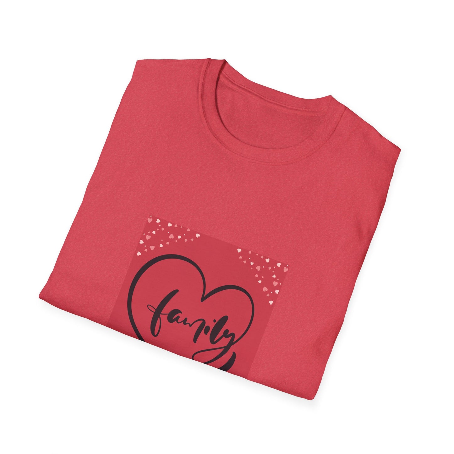Family Heart Unisex Softstyle T-Shirt - Perfect for Family Gatherings, Celebrations & Holidays