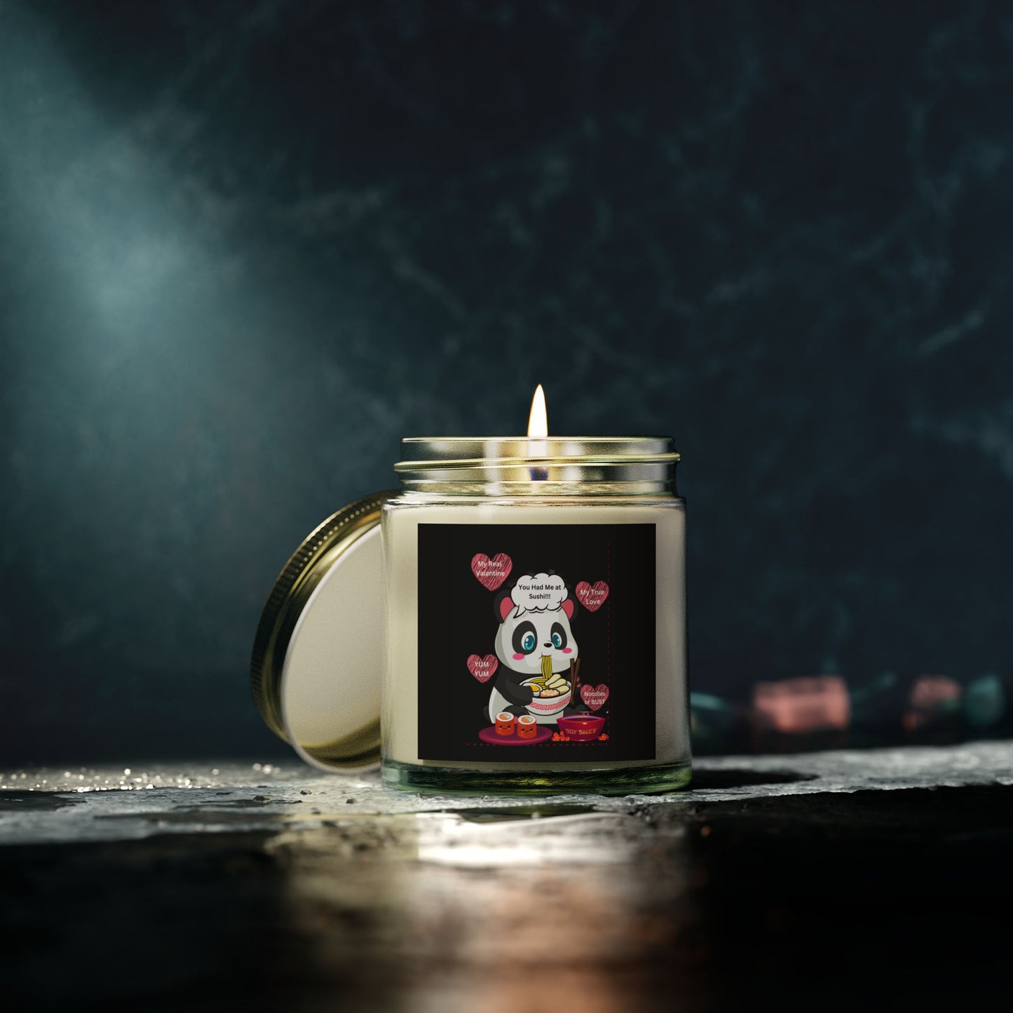 Sushi Lovers-Cute Panda Scented Candles - Coconut Apricot Wax (4oz & 9oz) - Perfect for Gifts and Home Decor