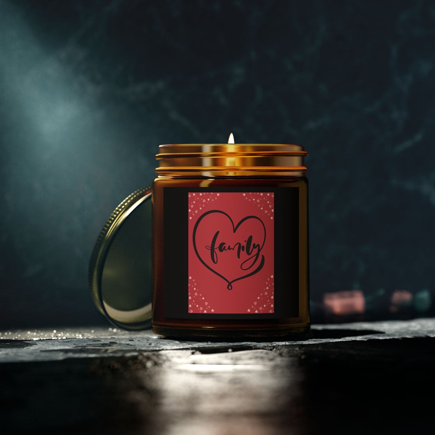 Family Scented Candle - Coconut Apricot Wax (4oz, 9oz) - Warm Home Ambiance