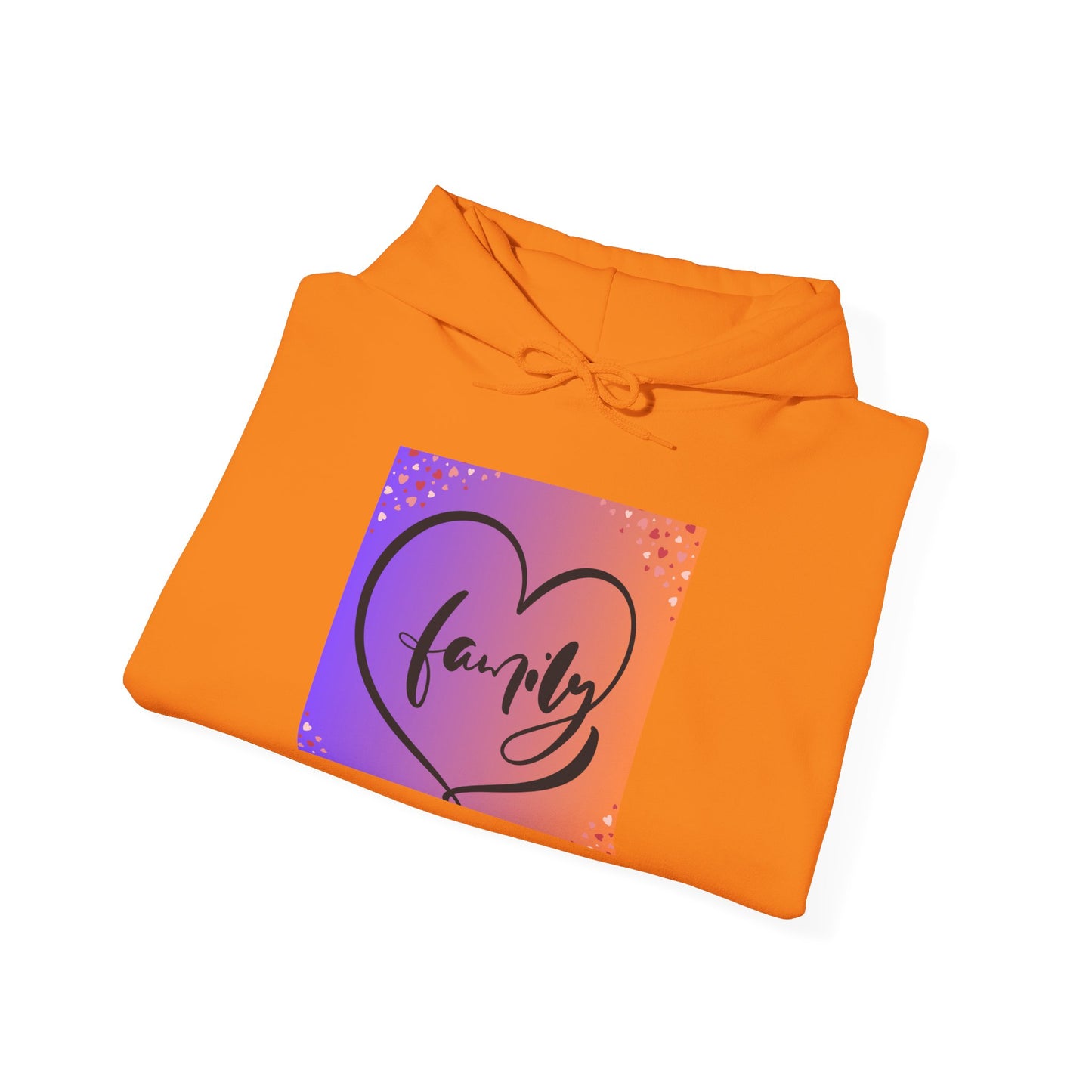 Family Heart Unisex Hooded Sweatshirt - Cozy & Vibrant Pullover for Loved Ones