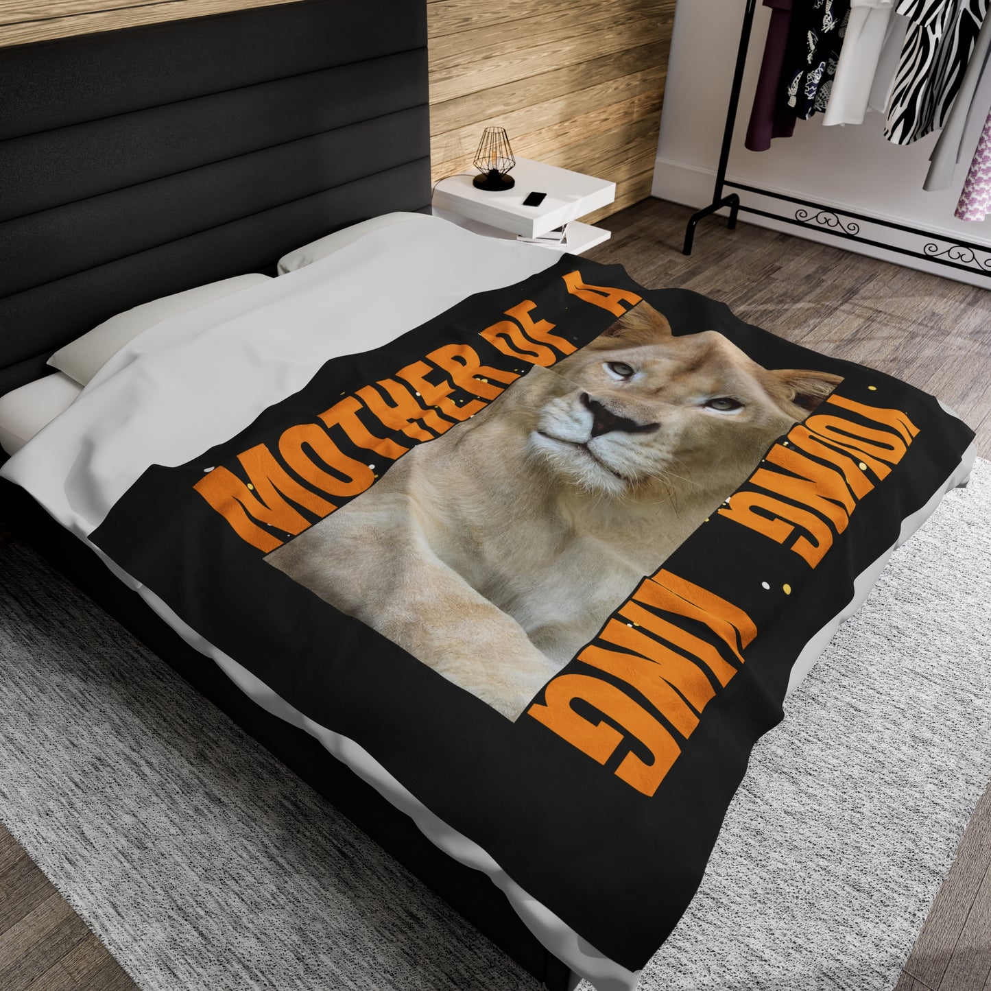 Mother of a Young King Velveteen Plush Blanket - Cozy Gift for Moms