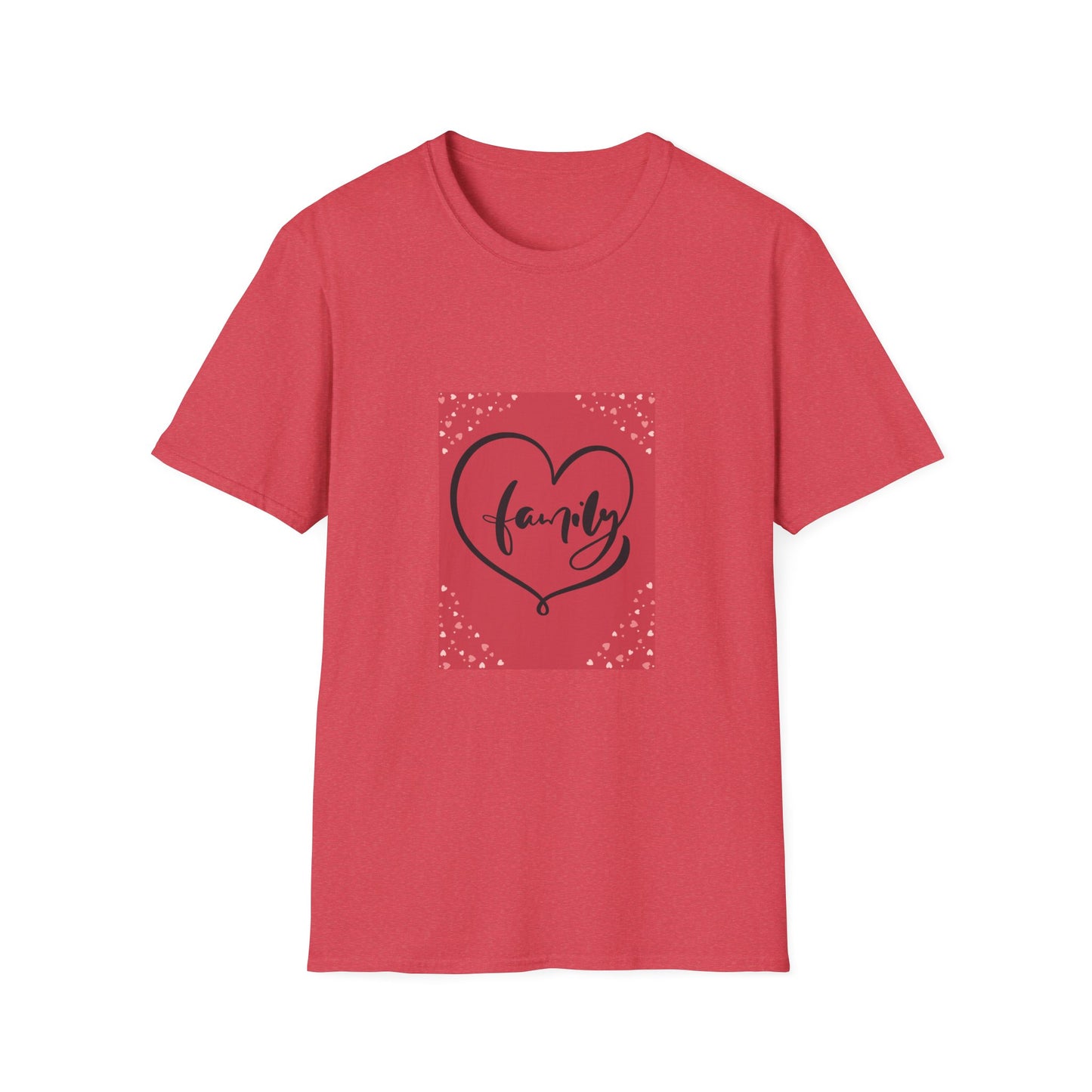 Family Heart Unisex Softstyle T-Shirt - Perfect for Family Gatherings, Celebrations & Holidays