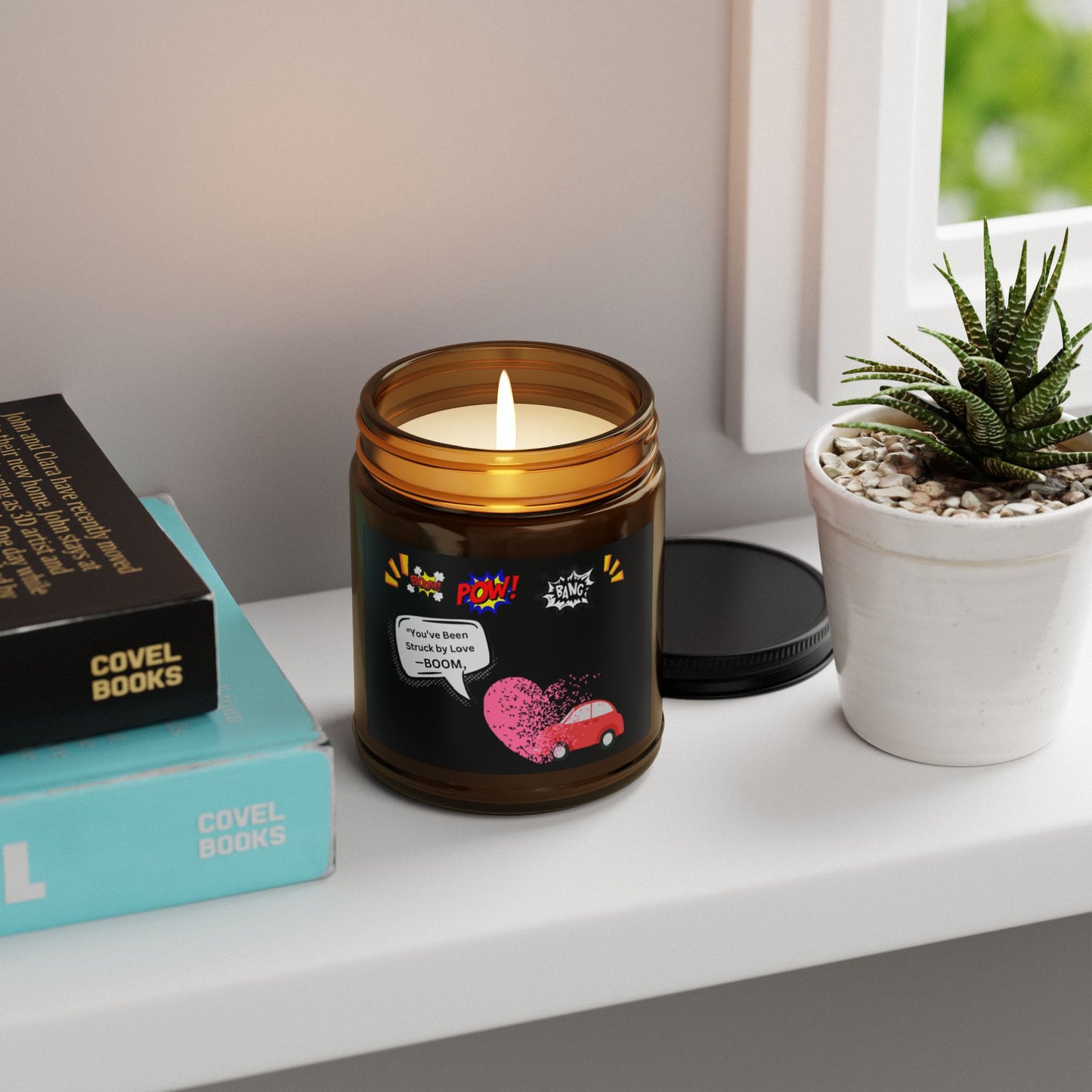 You been Struck by Love-Scented Soy Candle (Multi-Size, Amber Jar)