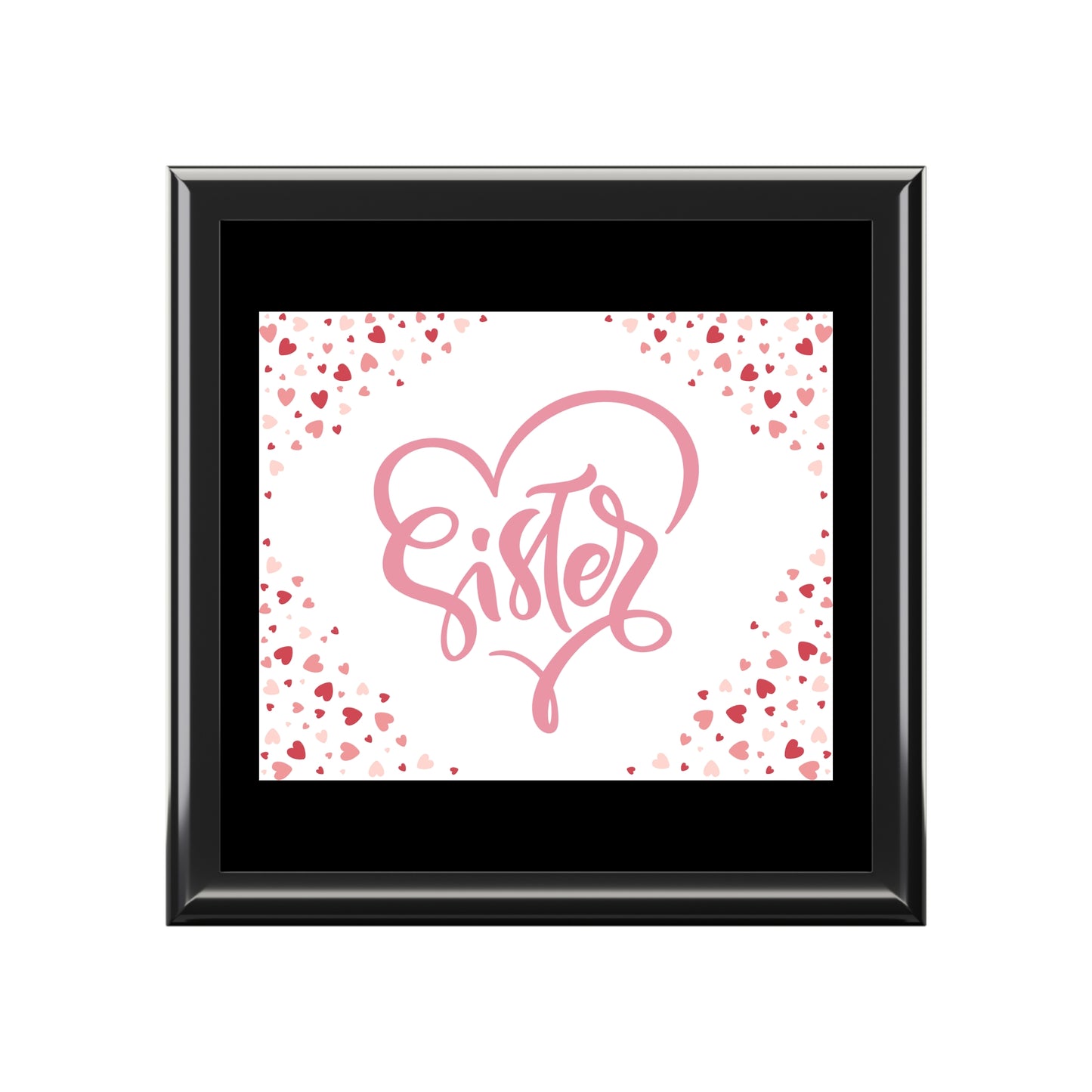 Personalized Sister Jewelry Box with Heart Design