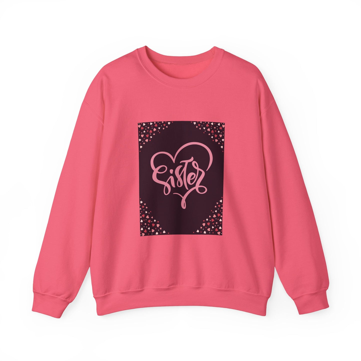 Sister Love Heart Crewneck Sweatshirt - Cozy Gift for Siblings