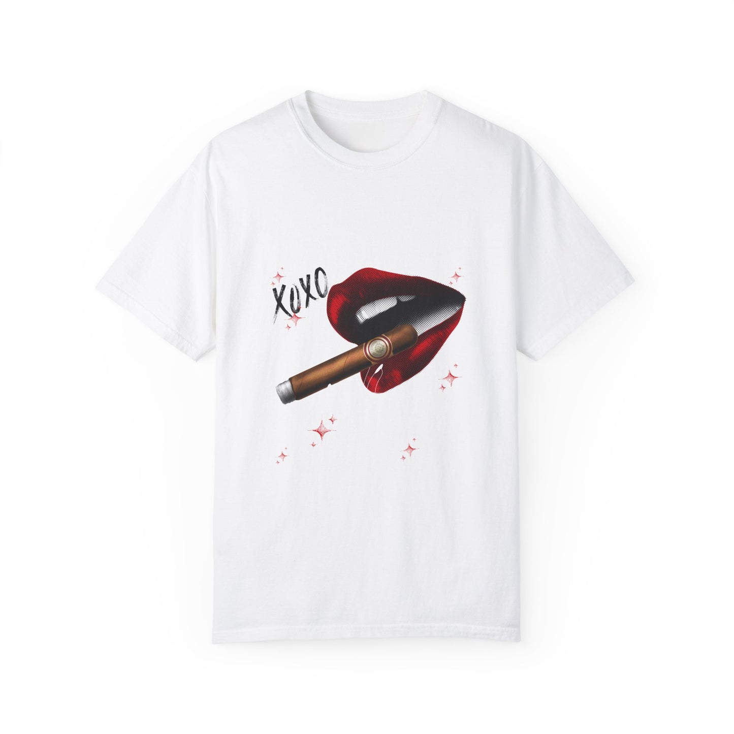 XOXO Red Lip and Cigar Unisex Garment-Dyed T-Shirt