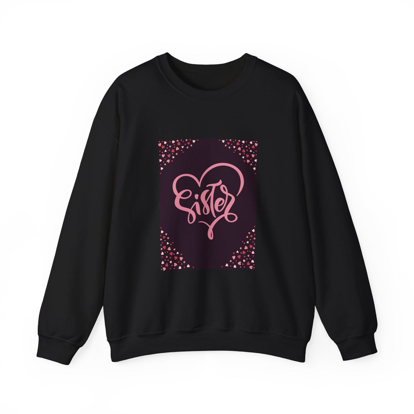 Sister Love Heart Crewneck Sweatshirt - Cozy Gift for Siblings