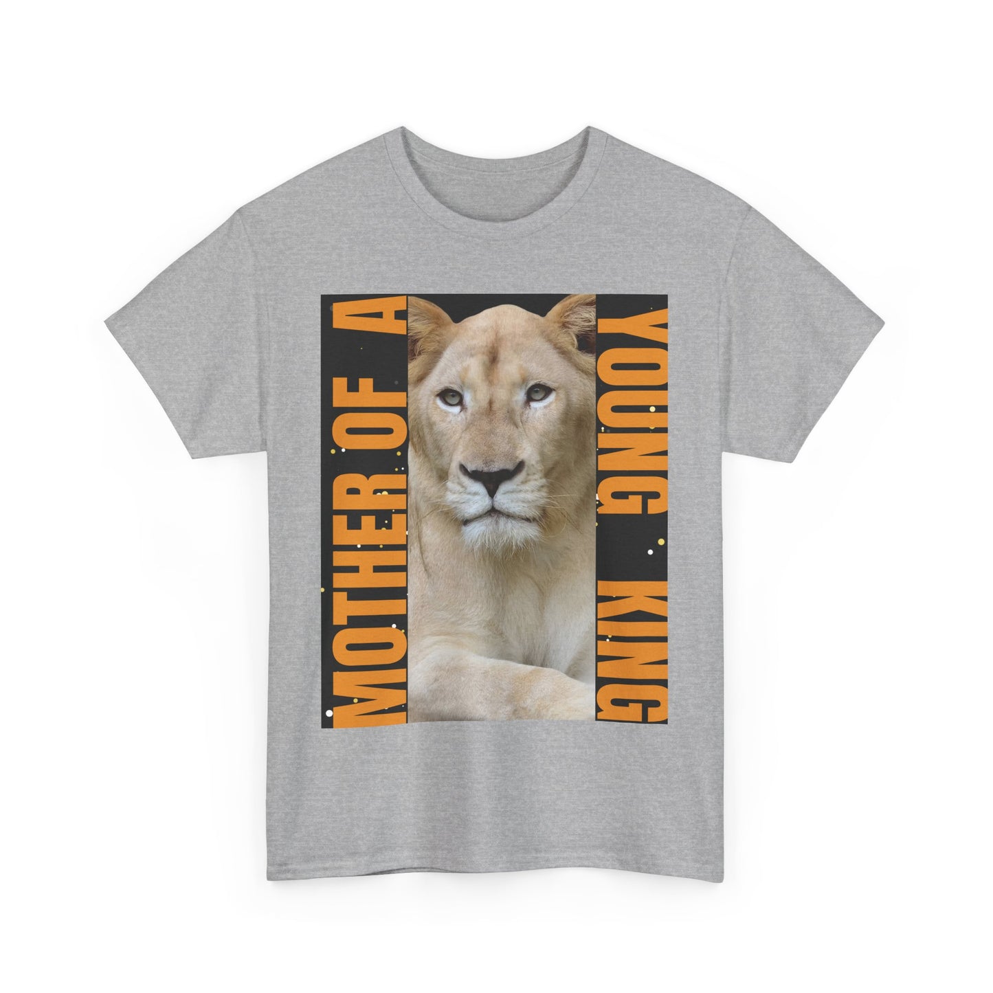 Mother of a Young King Unisex Heavy Cotton Tee - Bold Lion Design for Proud Moms