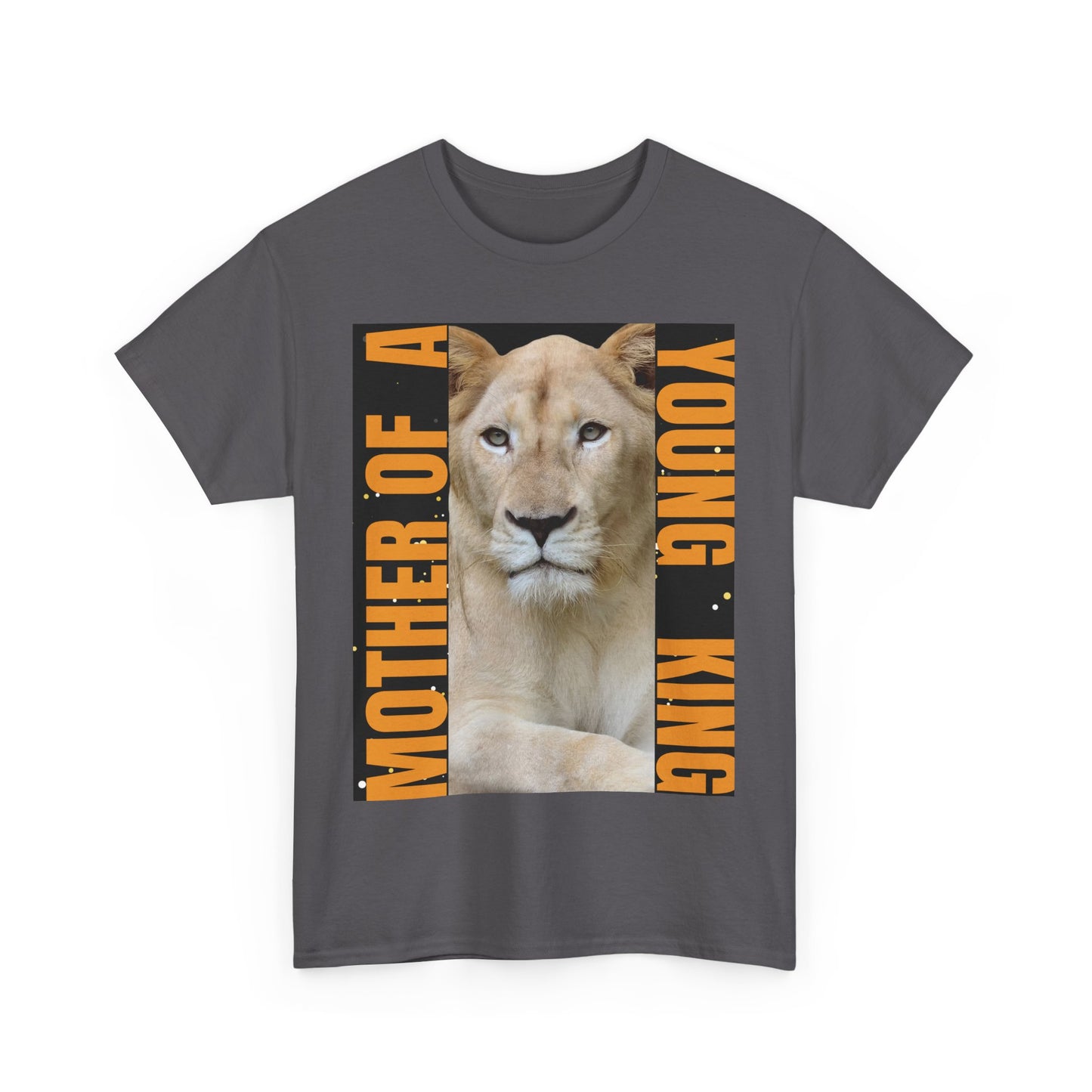 Mother of a Young King Unisex Heavy Cotton Tee - Bold Lion Design for Proud Moms