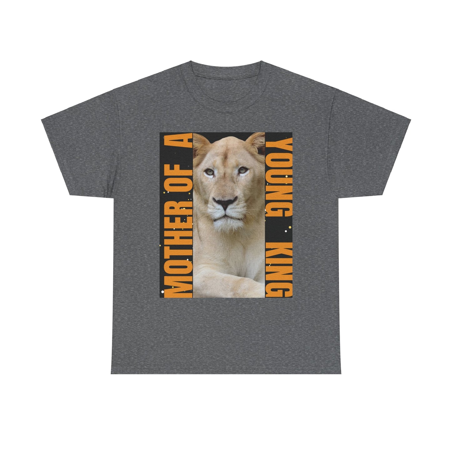Mother of a Young King Unisex Heavy Cotton Tee - Bold Lion Design for Proud Moms