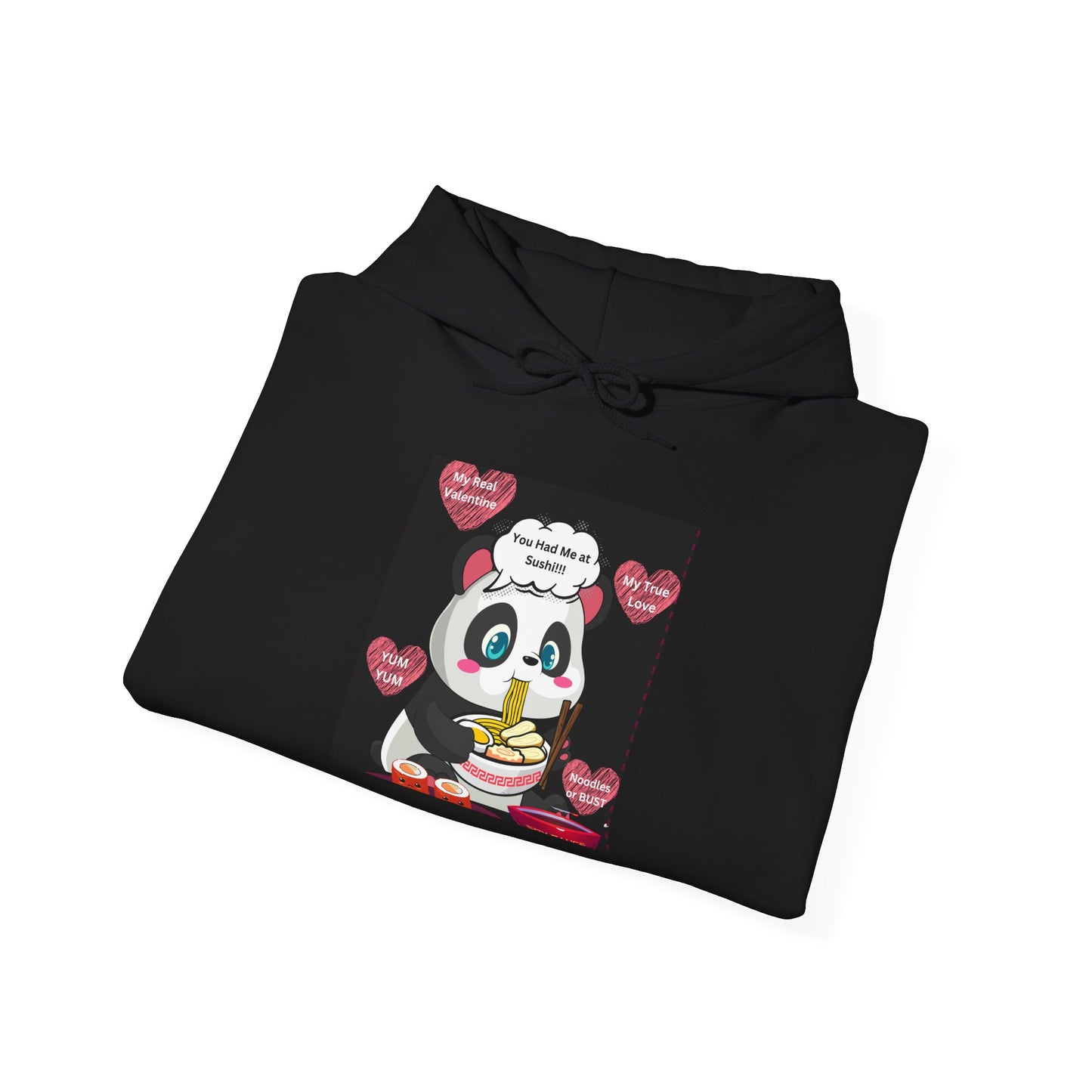 Sushi Lovers-Cute Panda Eating Noodles Unisex Hoodie – Cozy & Fun Design