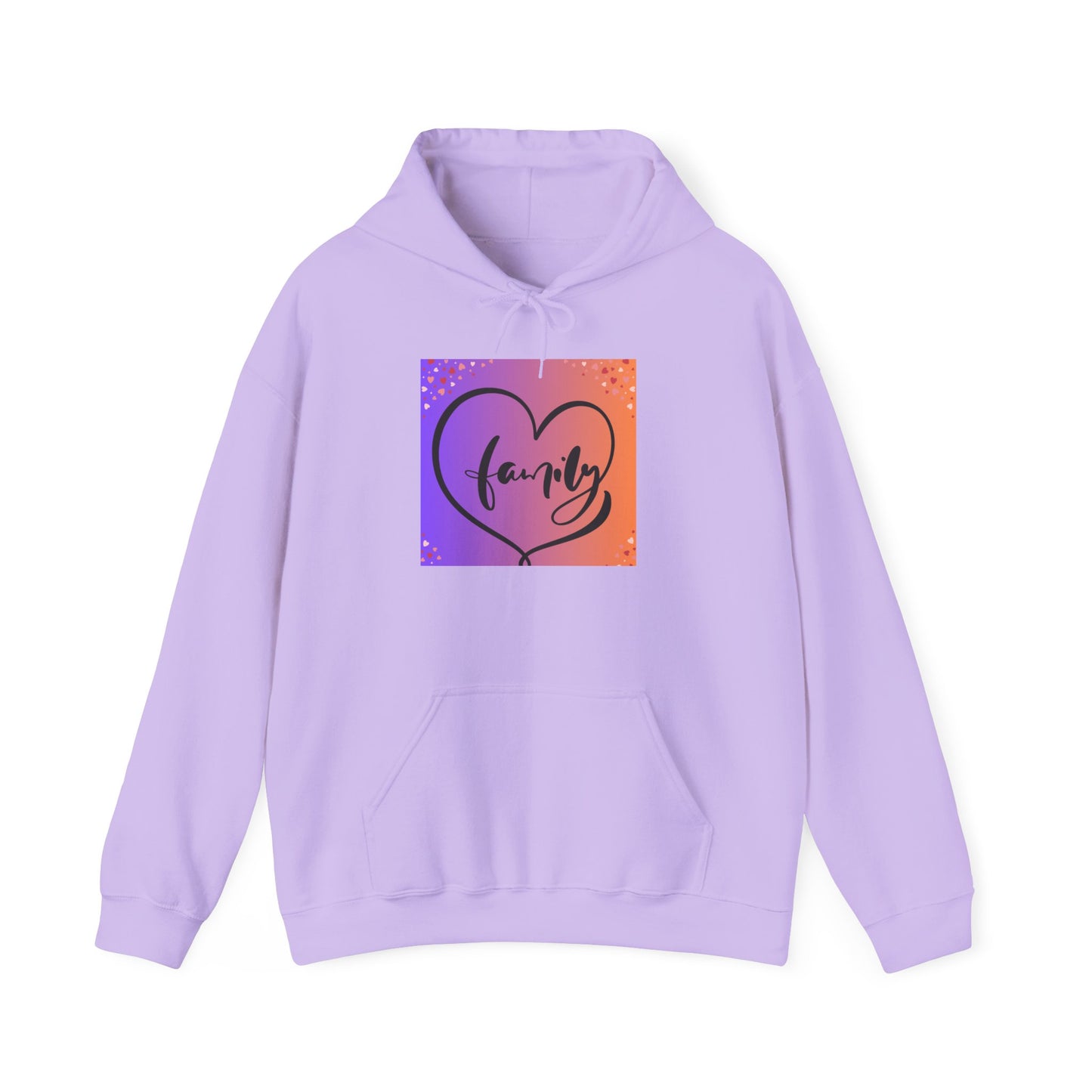 Family Heart Unisex Hooded Sweatshirt - Cozy & Vibrant Pullover for Loved Ones