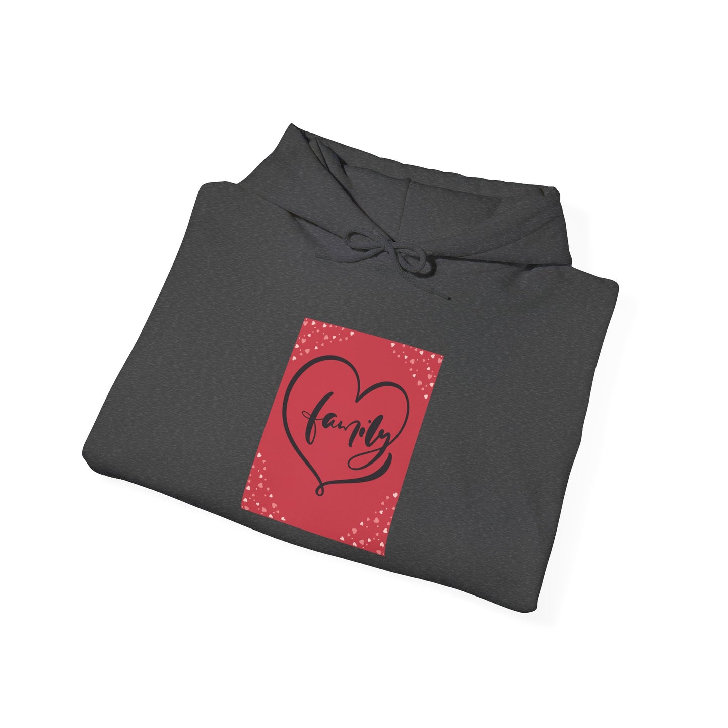 Family Love Heart Hooded Sweatshirt – Cozy Unisex Layer for Celebrations