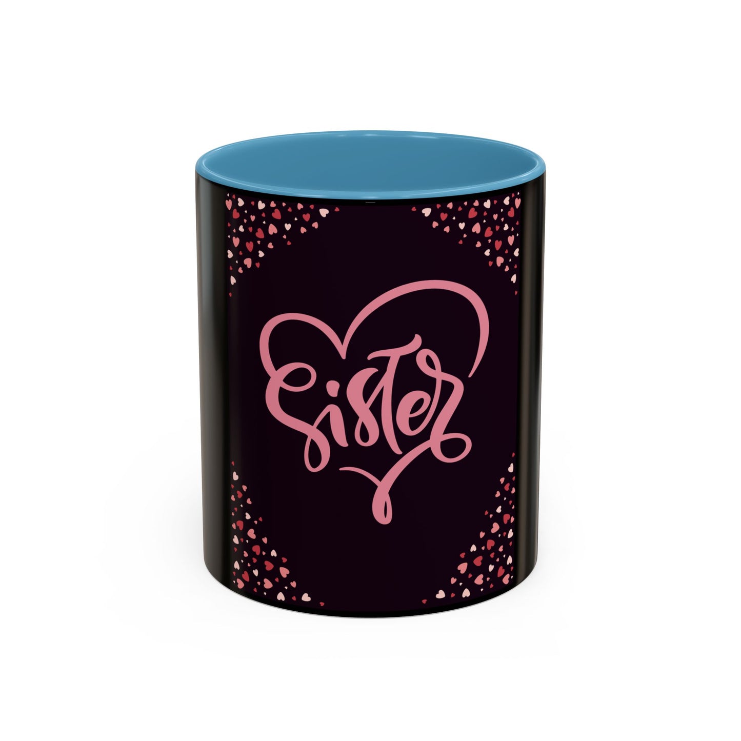 Sister Love Accent Coffee Mug - 11oz & 15oz Happy Heart Design for Gift Giving