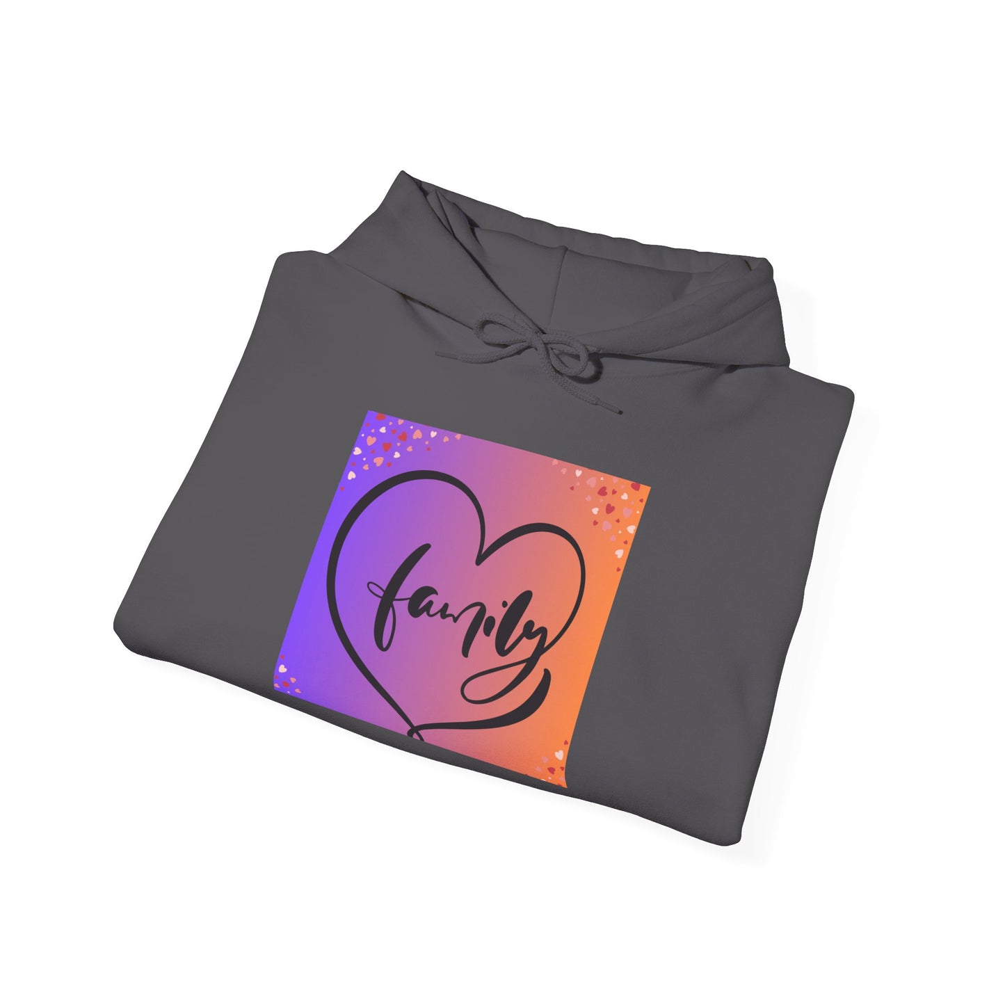 Family Heart Unisex Hooded Sweatshirt - Cozy & Vibrant Pullover for Loved Ones