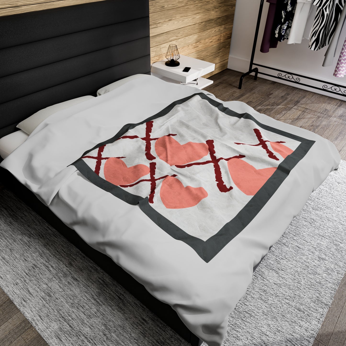 X Hearts X Hearts-Velveteen Plush Blanket
